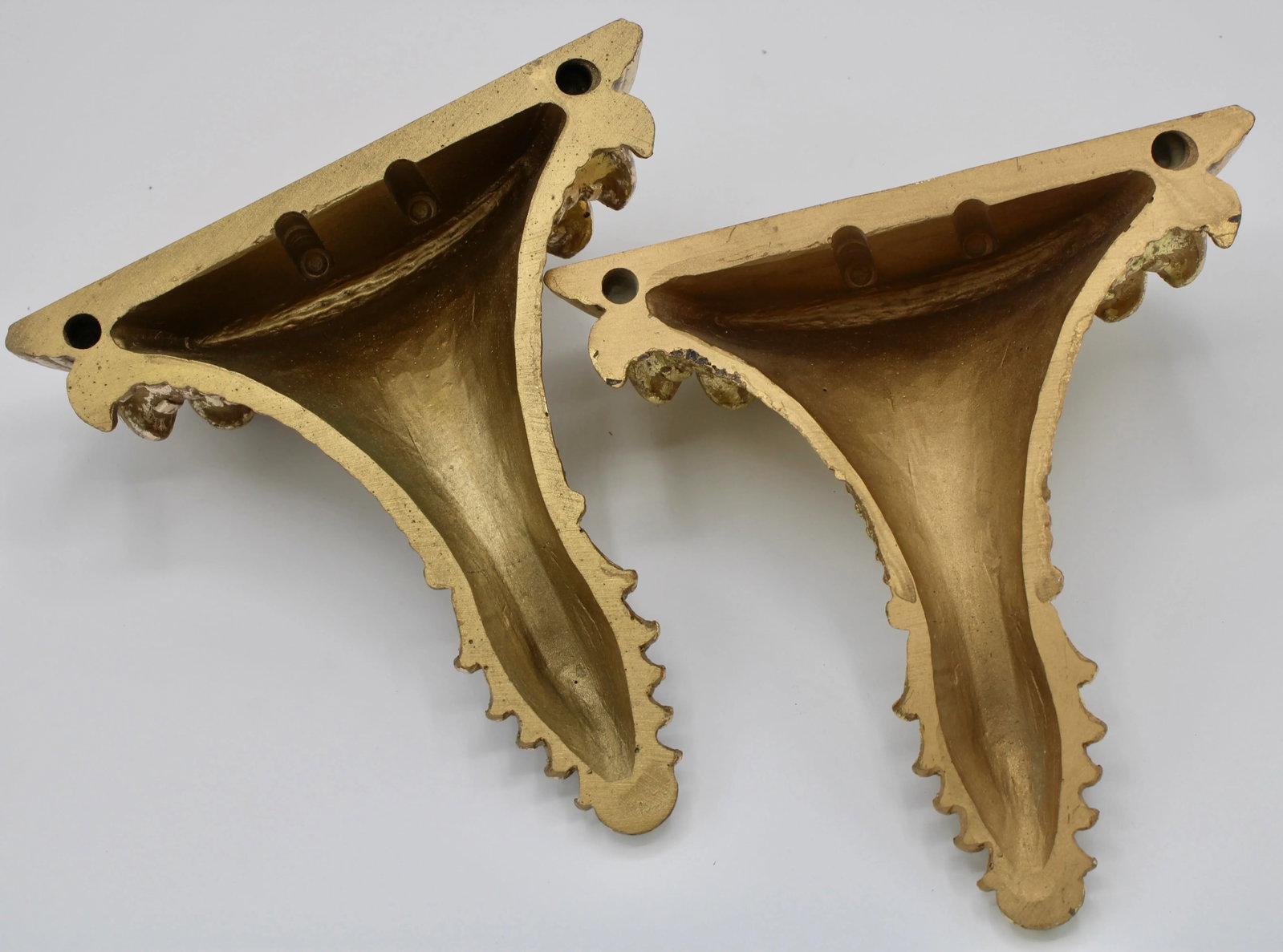 Hollywood Regency Style Golden Wheat Wall Shelves - a Pair - 3