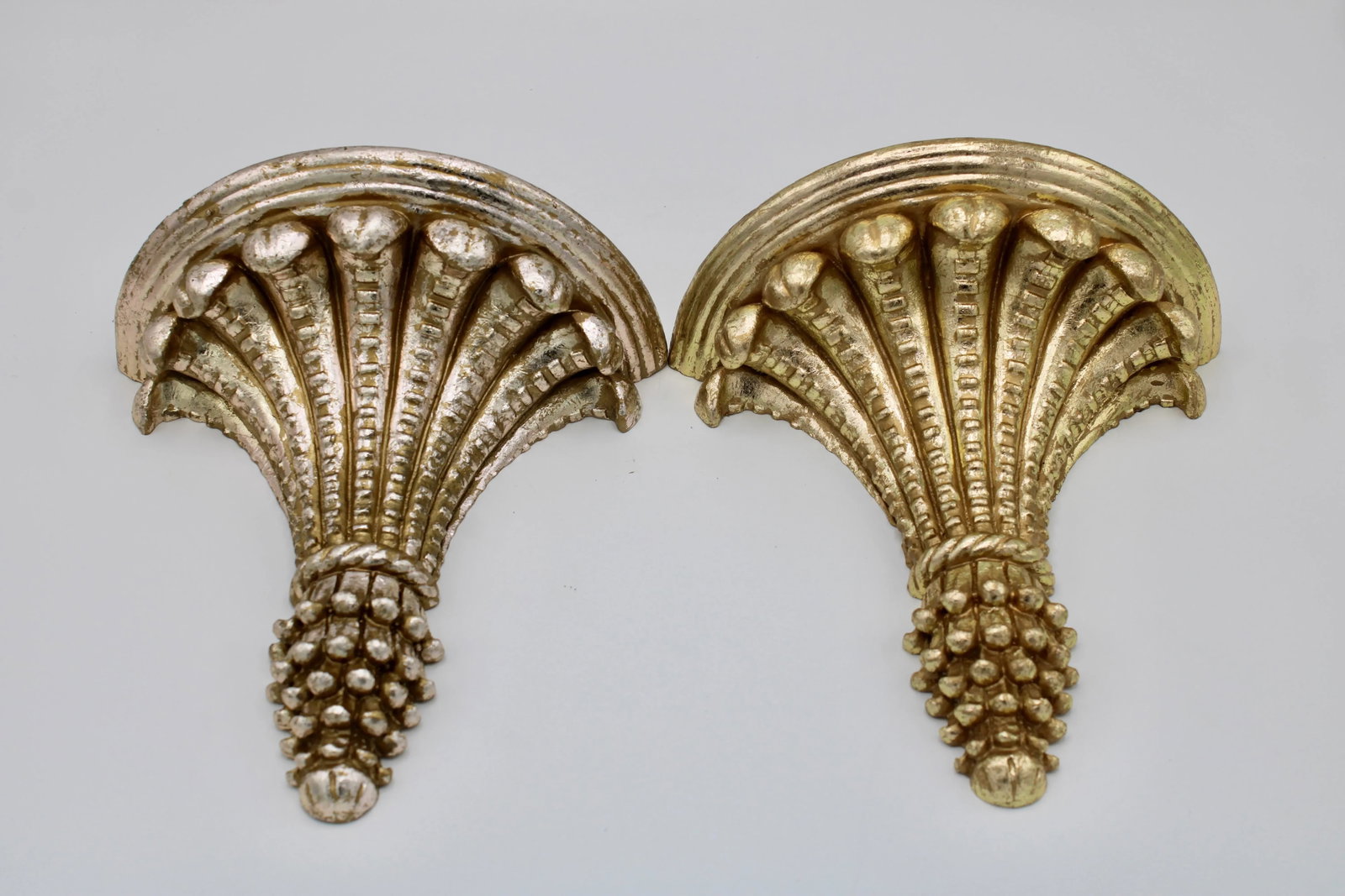 Hollywood Regency Style Golden Wheat Wall Shelves - a Pair - 6
