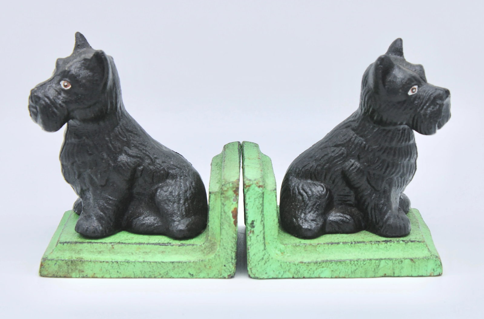 Vintage Scottie Dog Cast Iron Bookends - 10
