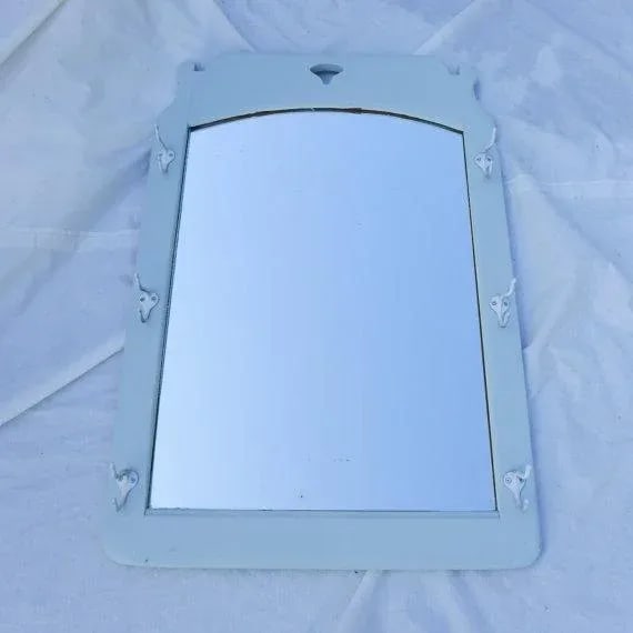 Cottage Style Mirror With Hooks - 7