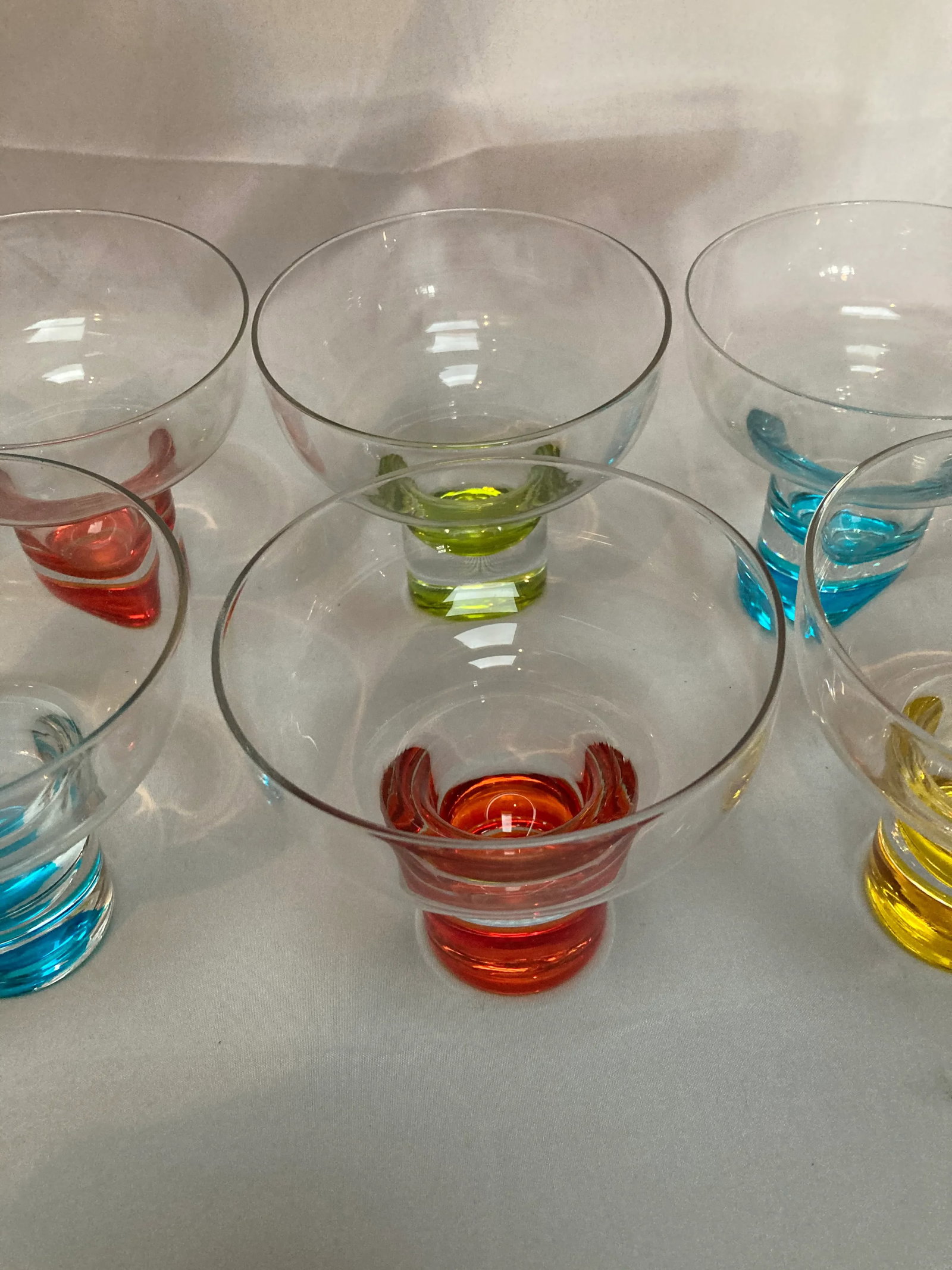 Vintage Mid-Century Multi Color Cocktail Glasses- Set of 8 - 2