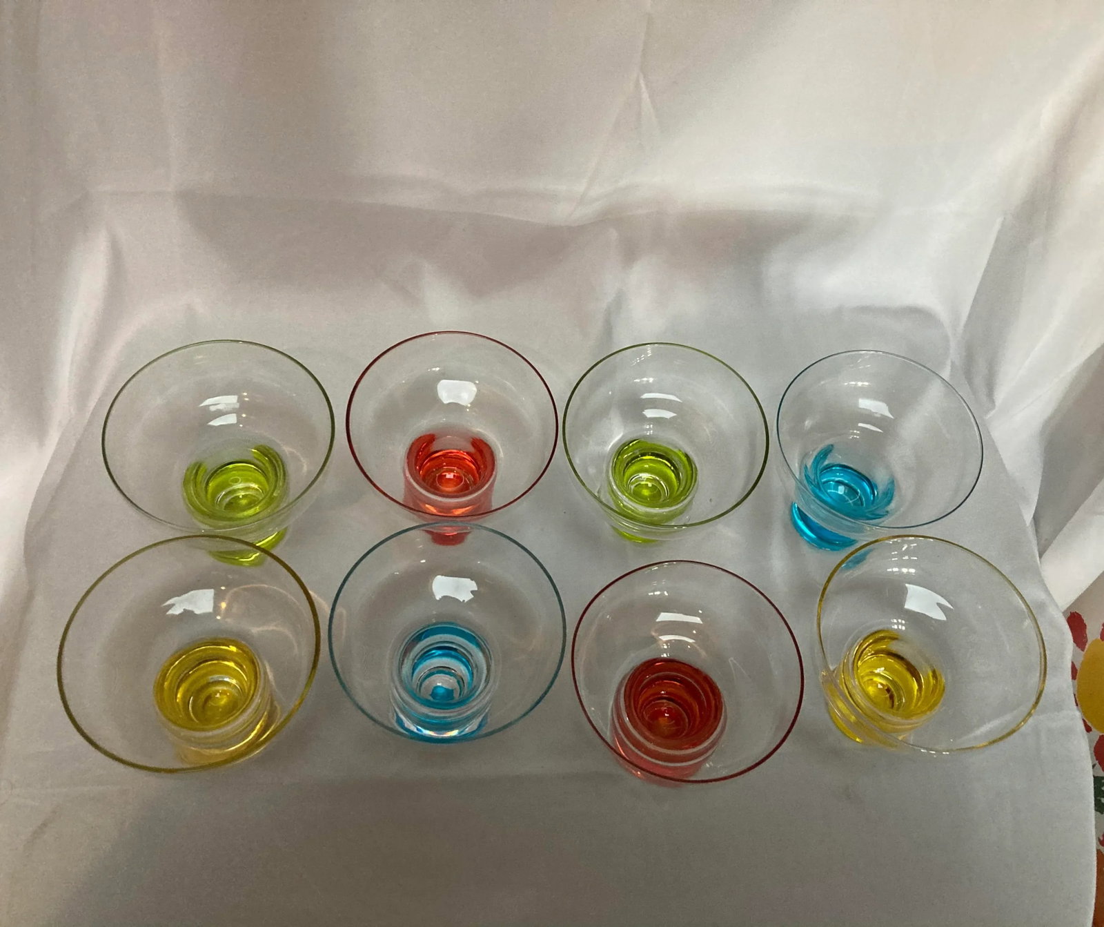 Vintage Mid-Century Multi Color Cocktail Glasses- Set of 8 - 3
