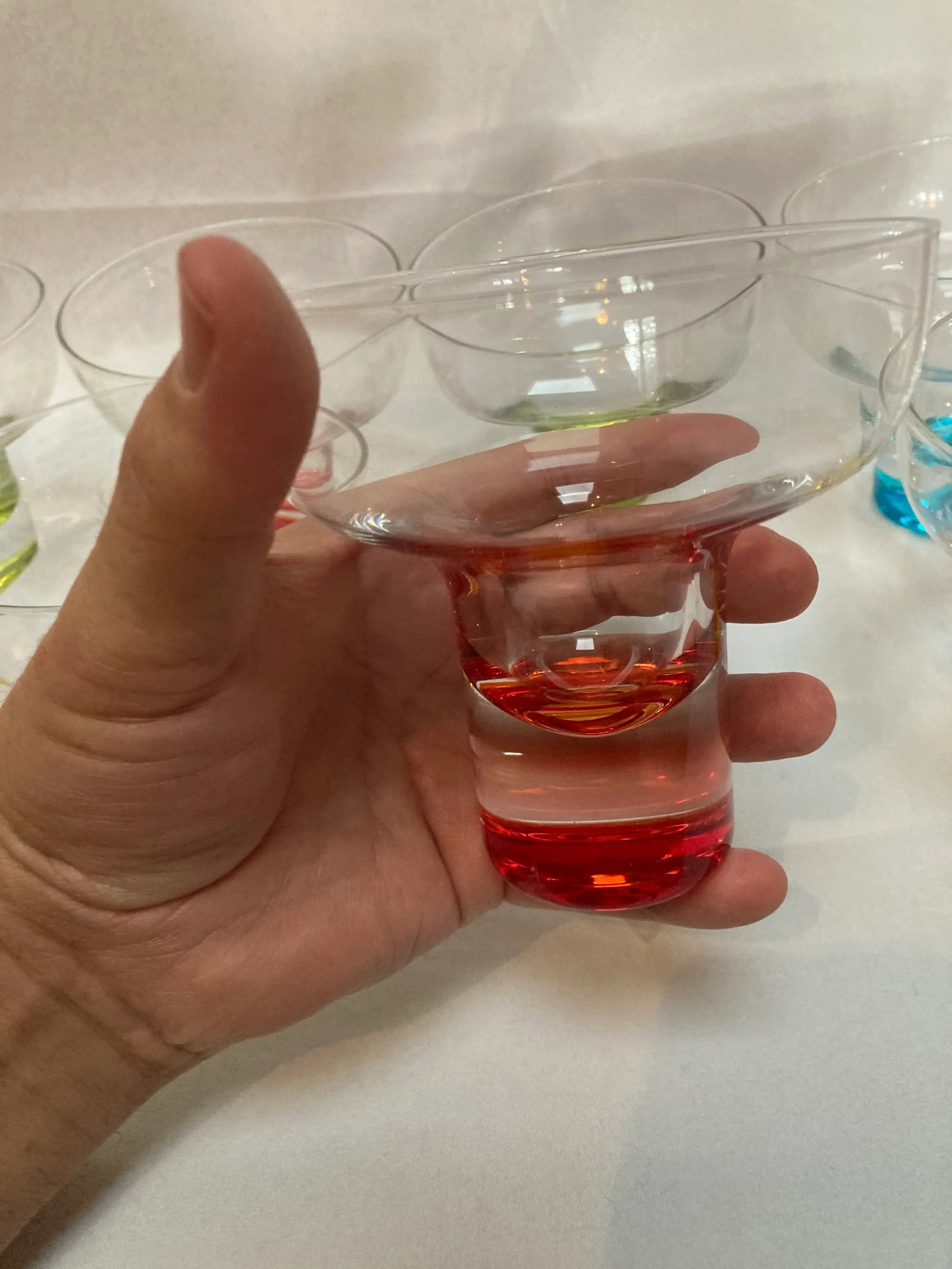 Vintage Mid-Century Multi Color Cocktail Glasses- Set of 8 - 4