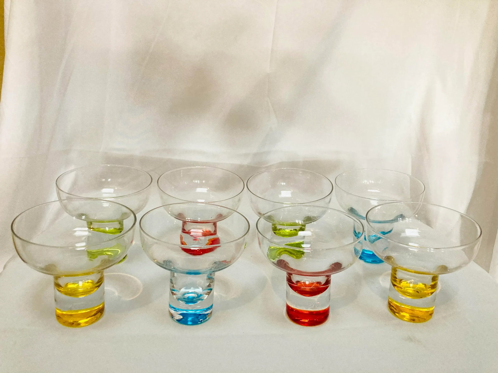 Vintage Mid-Century Multi Color Cocktail Glasses- Set of 8 - 6