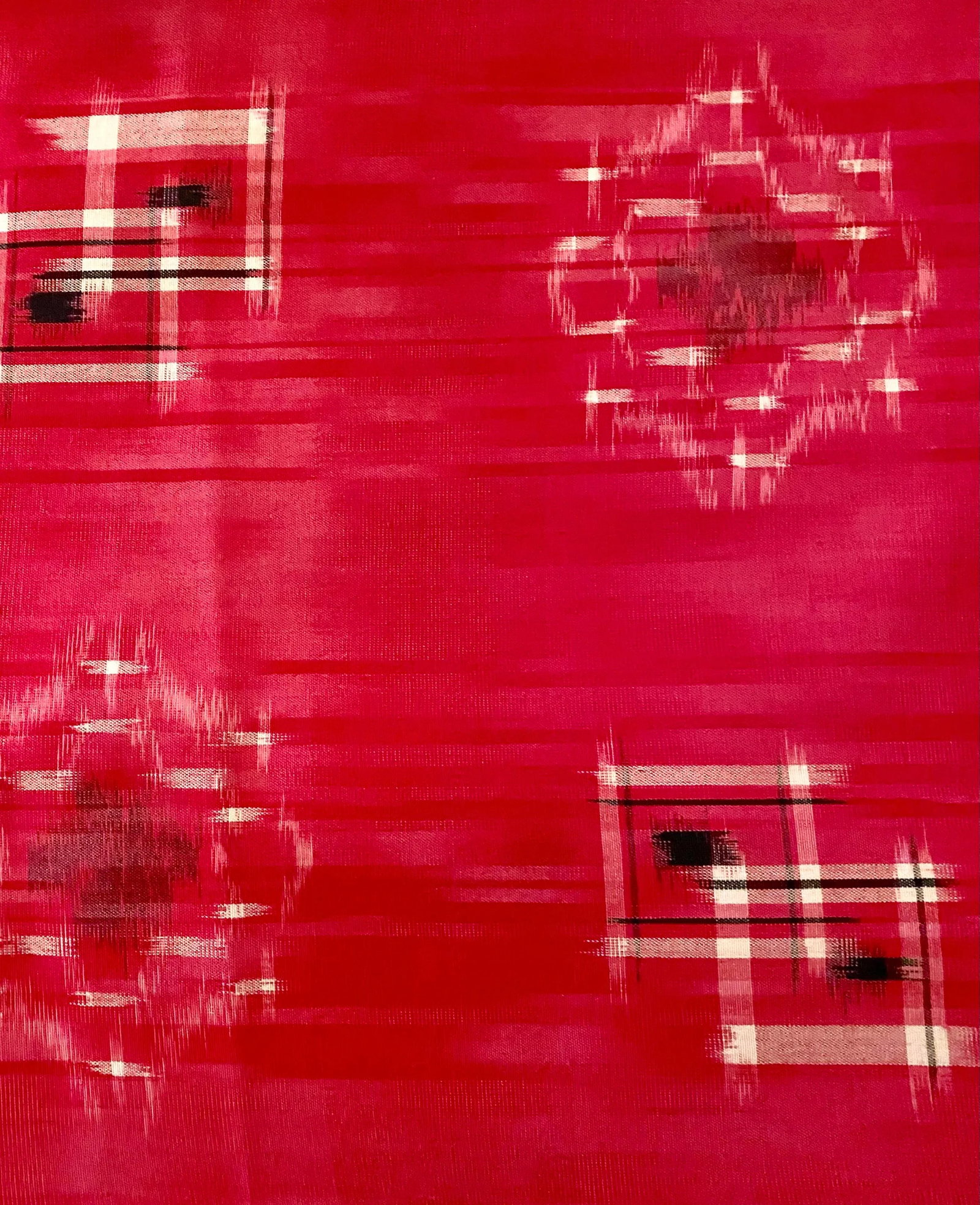 Japanese Kimono Raw Silk Fabric in Raspberry, 13 Yards - 2