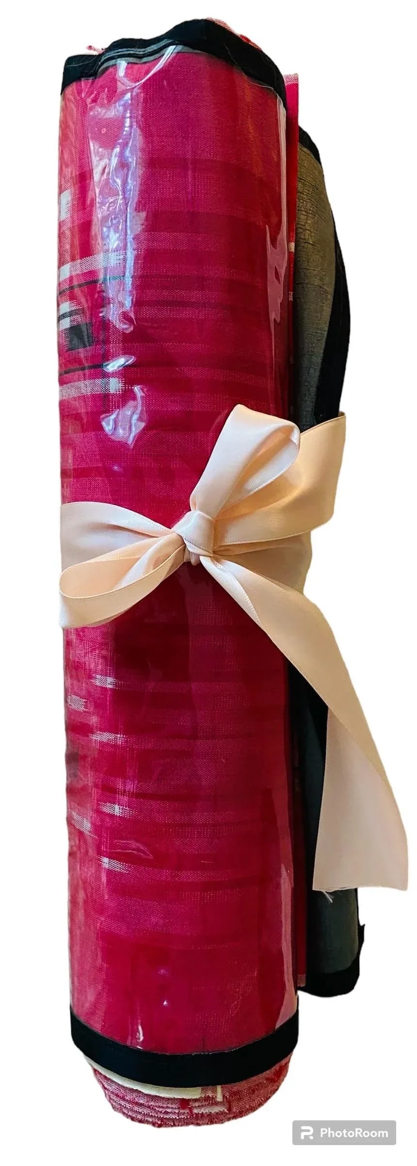 Japanese Kimono Raw Silk Fabric in Raspberry, 13 Yards - 6