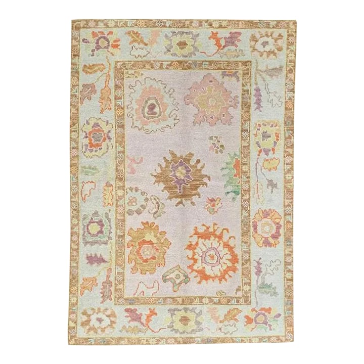Handwoven Turkish Oushak Area Rug 4'2'' X 5'10" (1 of 9)