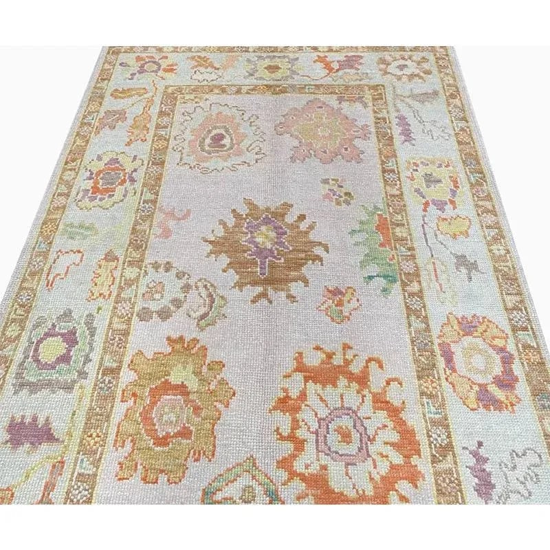 Handwoven Turkish Oushak Area Rug 4'2'' X 5'10" - 6