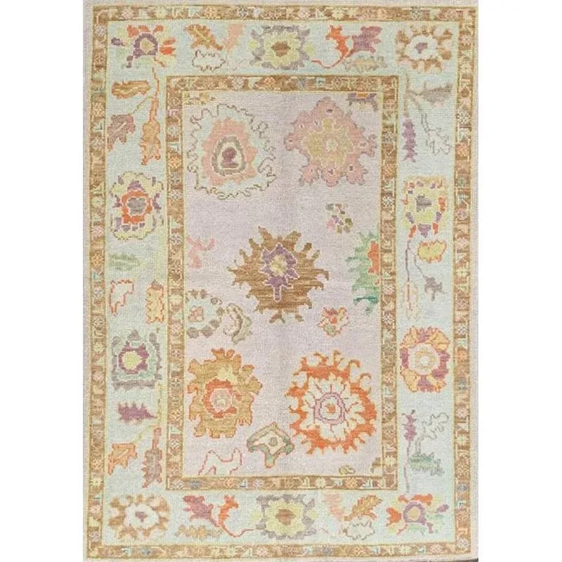Handwoven Turkish Oushak Area Rug 4'2'' X 5'10" - 9