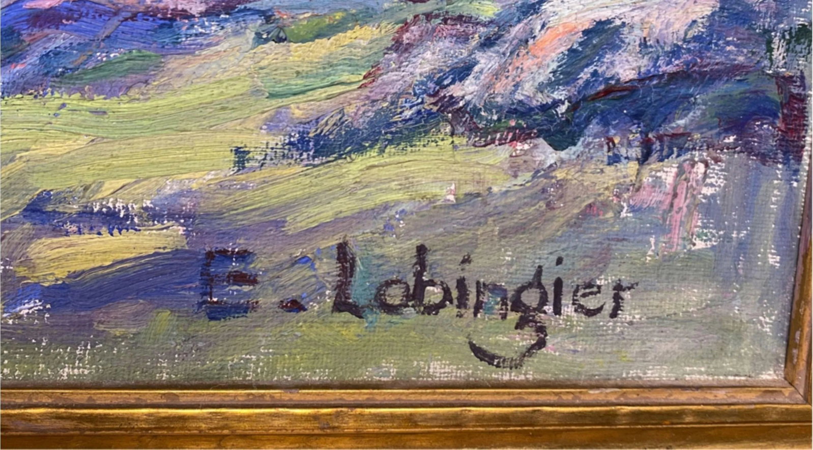1950s Elizabeth Lobingier, The Garden Wall Glacier Park Landscape Oil Painting - 3