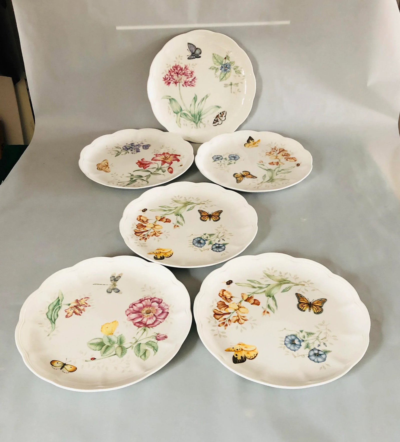 Contemporary Lenox Butterfly Meadow Dinner Plates Plates S/6 - 4