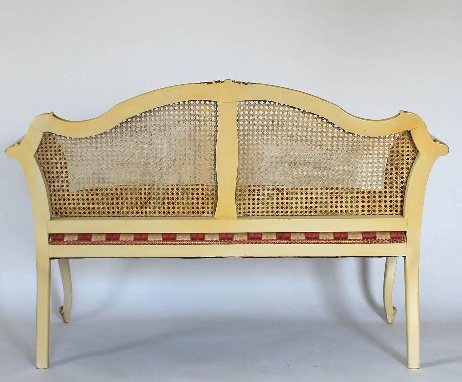 Louis XV Painted Caned Settee Loveseat - 4