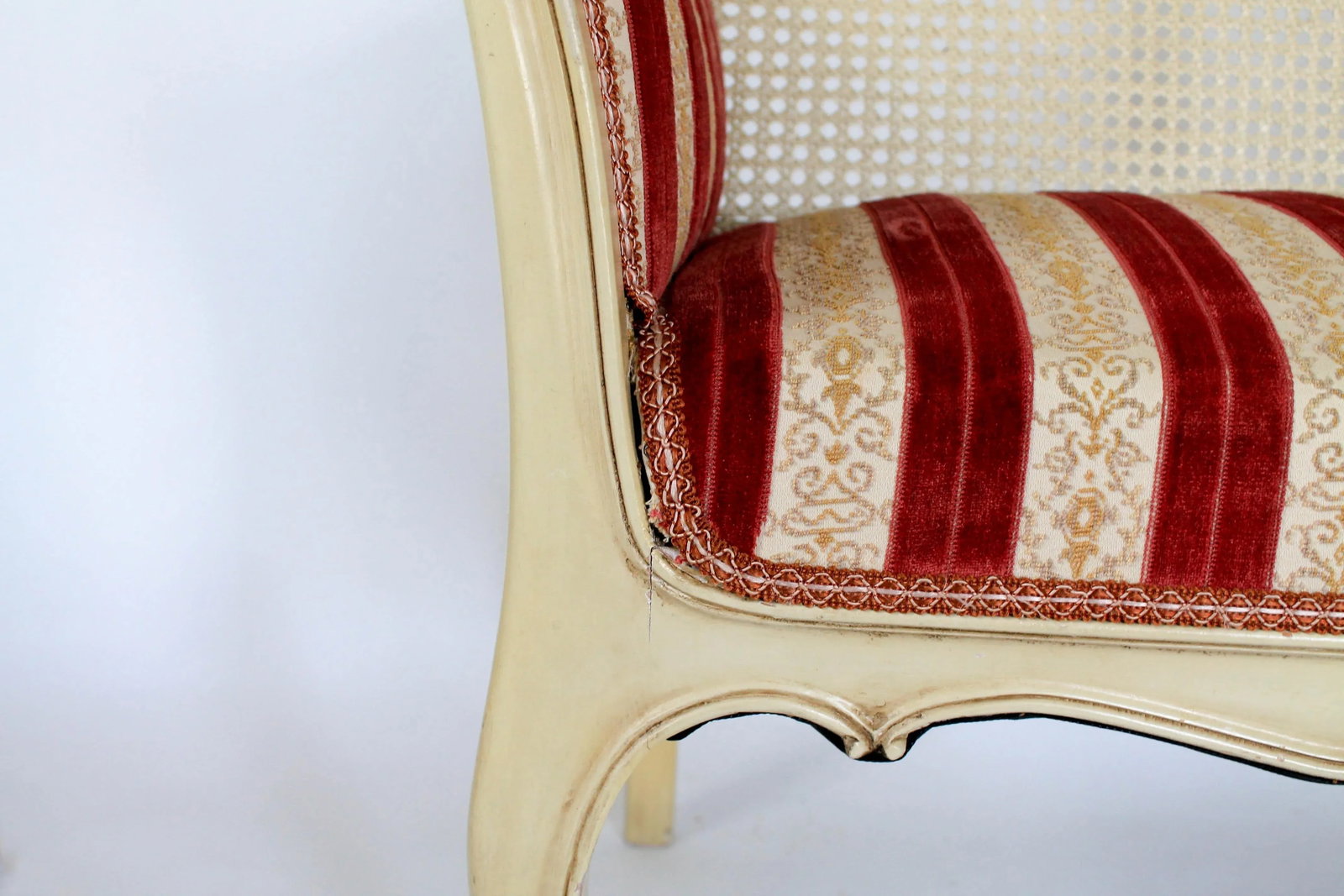 Louis XV Painted Caned Settee Loveseat - 8