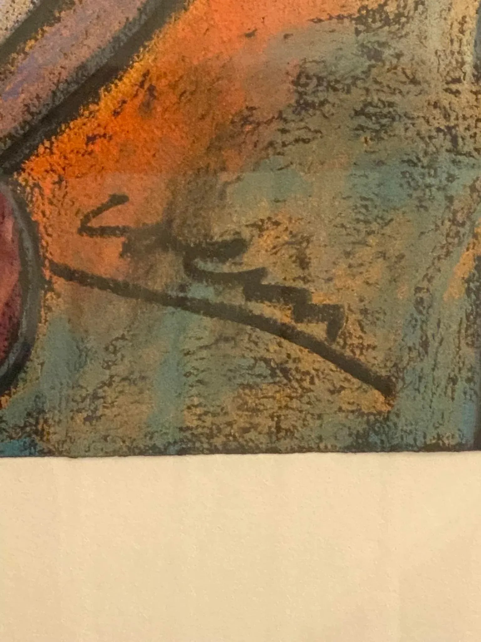 Vintage Large Framed Pastel "Watermelon Picker" by George Colin Folk and Outsider Art - 7