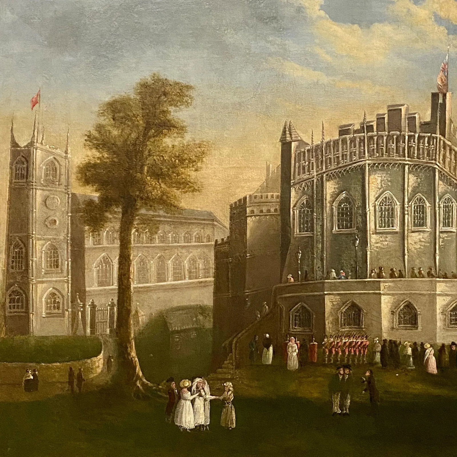 18th Century English Painting of Durham Castle - 3