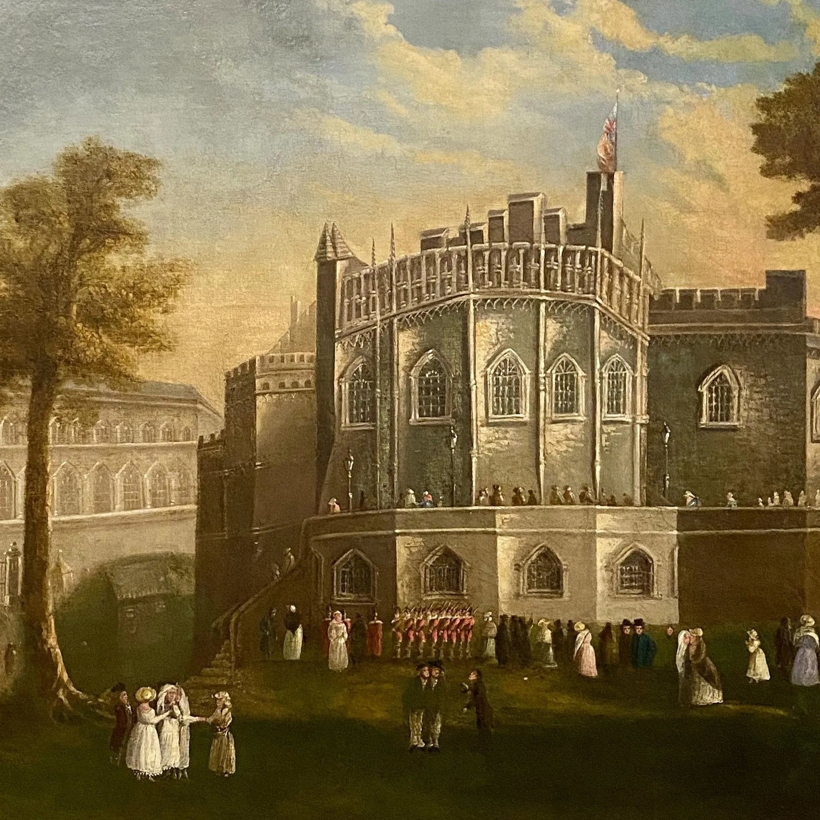 18th Century English Painting of Durham Castle - 4