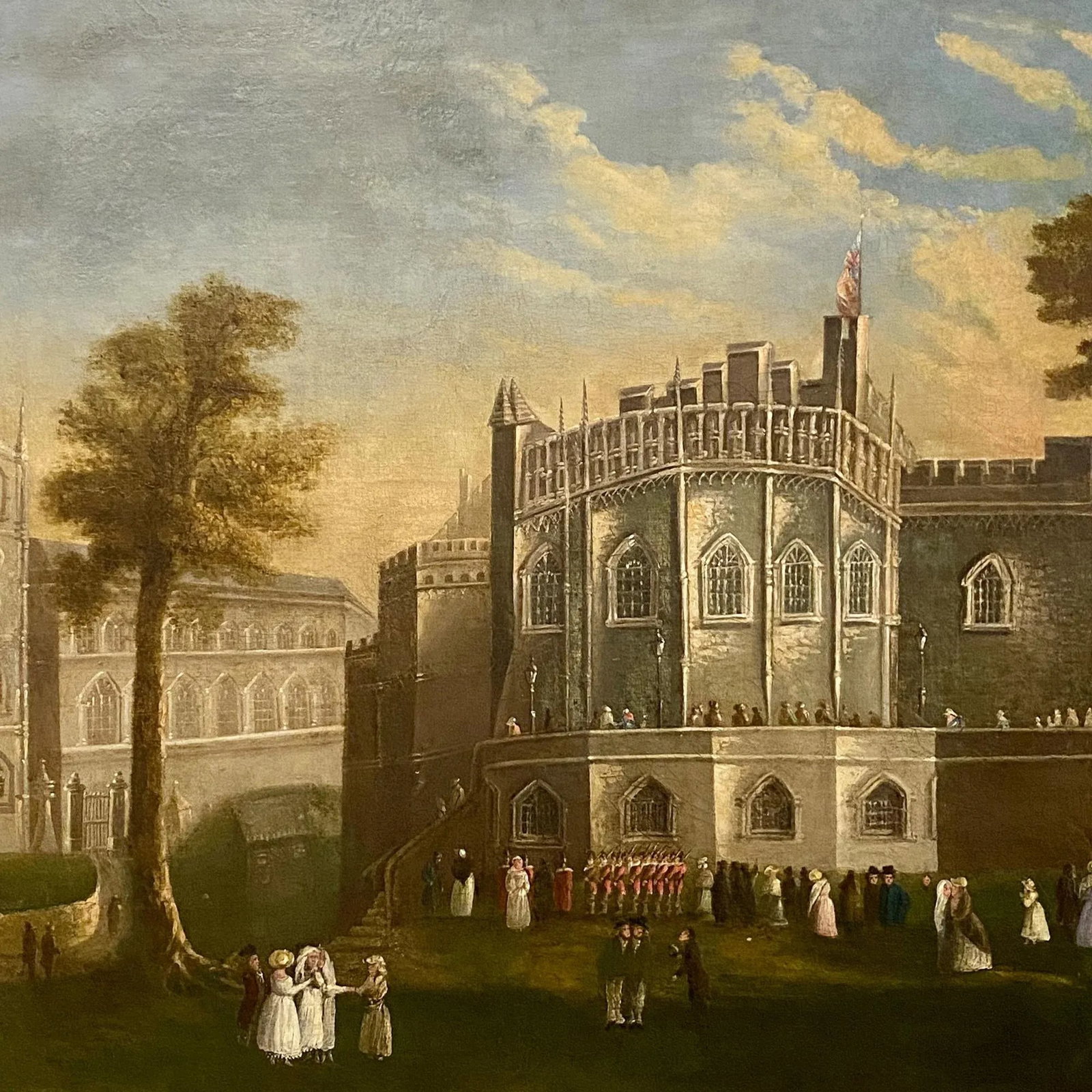 18th Century English Painting of Durham Castle - 5