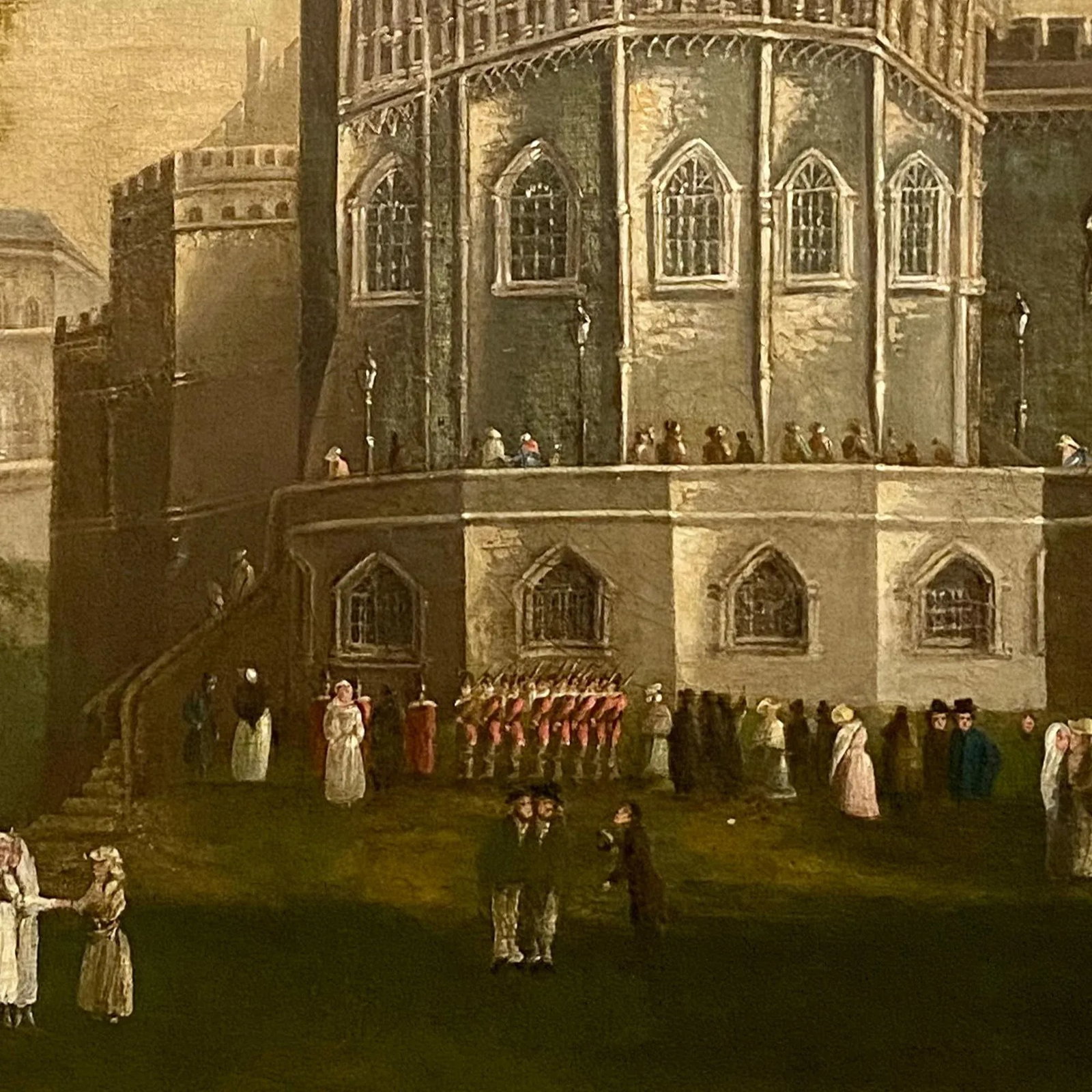 18th Century English Painting of Durham Castle - 6