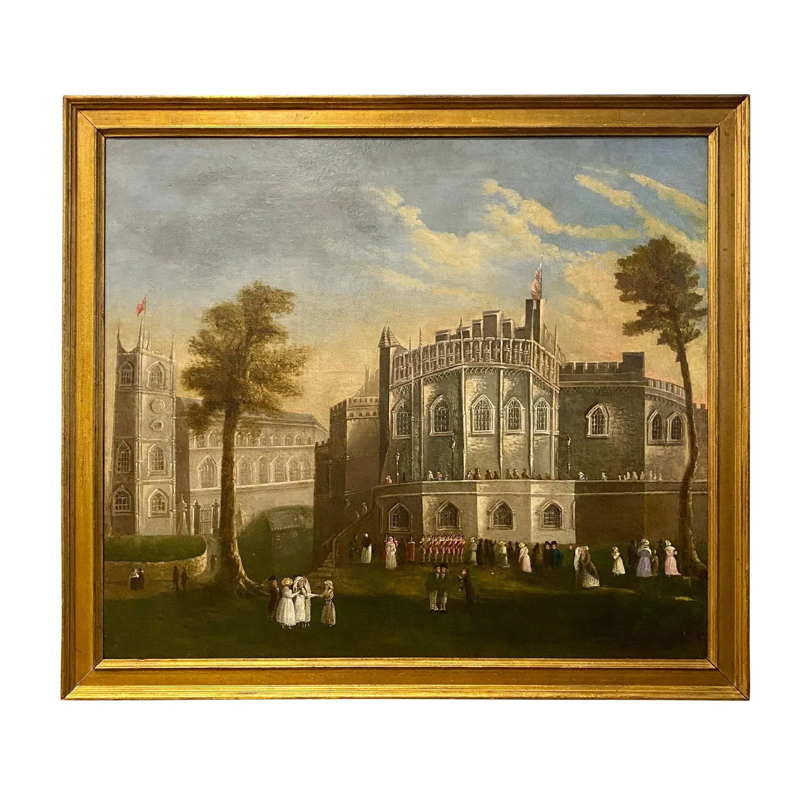18th Century English Painting of Durham Castle - 8