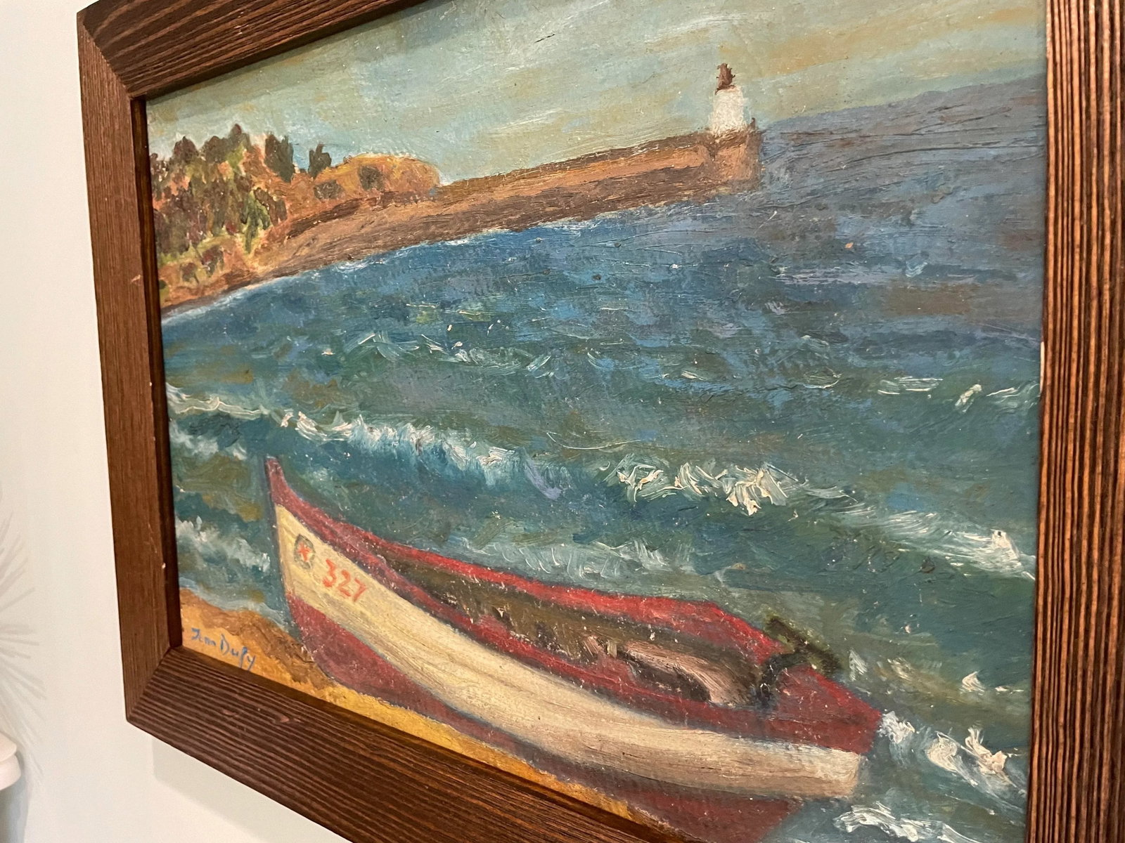 Early 20th Century After Jean Dufy French Impressionist Fishing Boat Oil Painting, Framed - 3