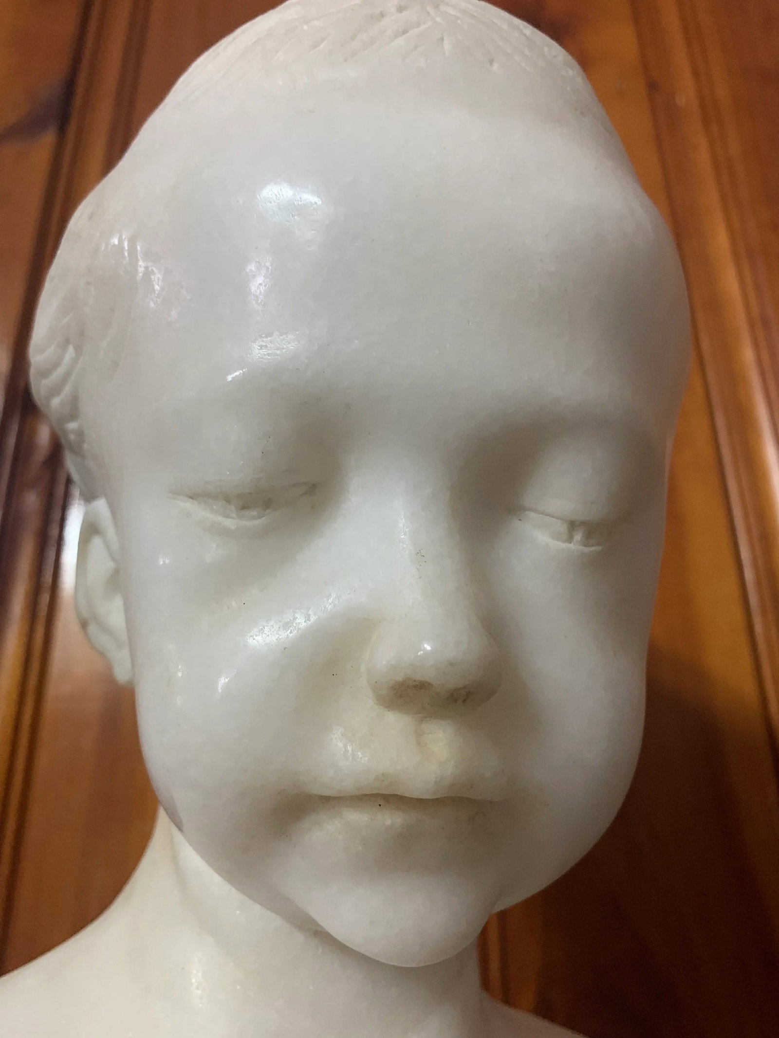 Antique Carved Marble Bust of a Young Girl - 10