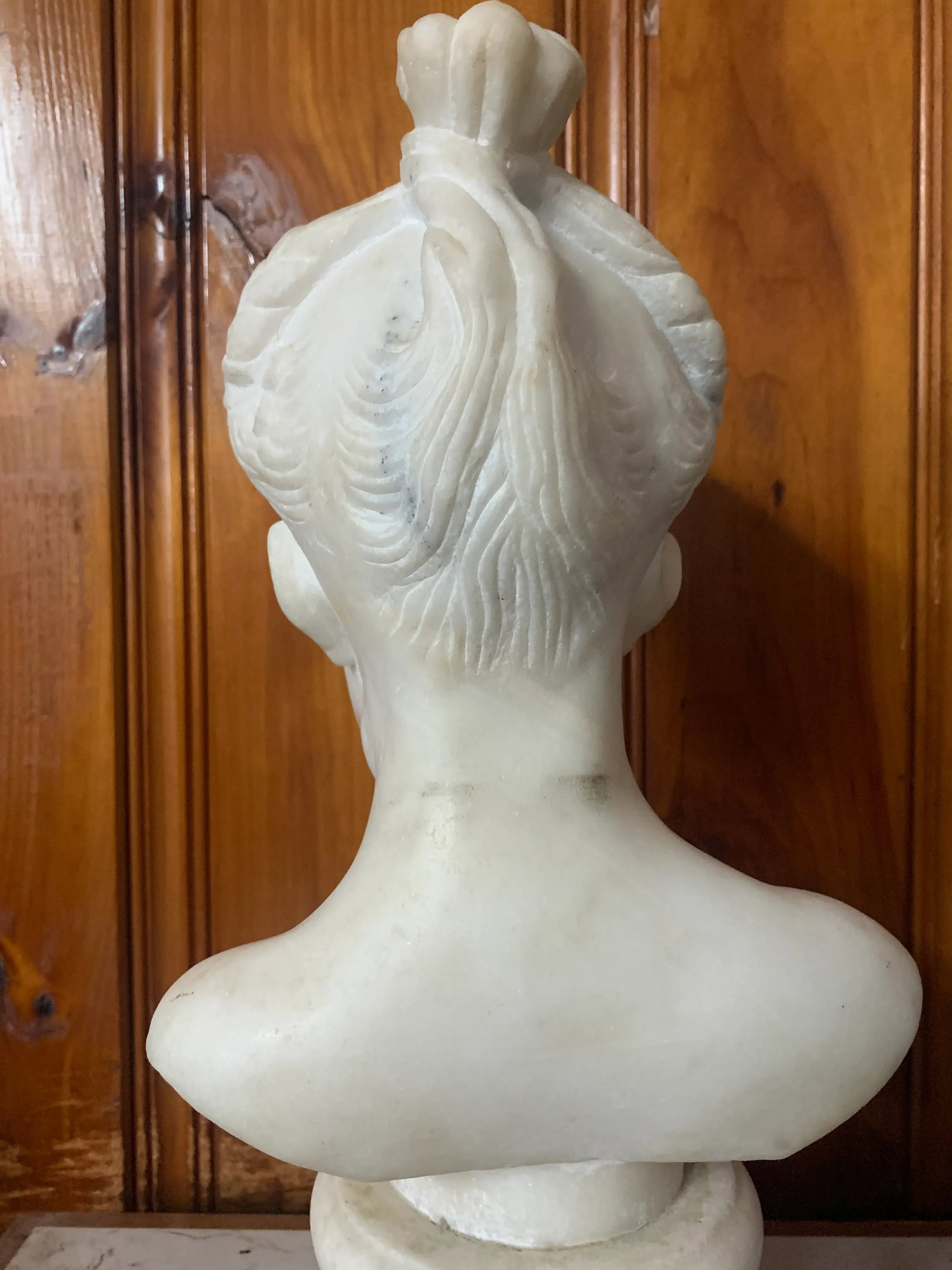 Antique Carved Marble Bust of a Young Girl - 6