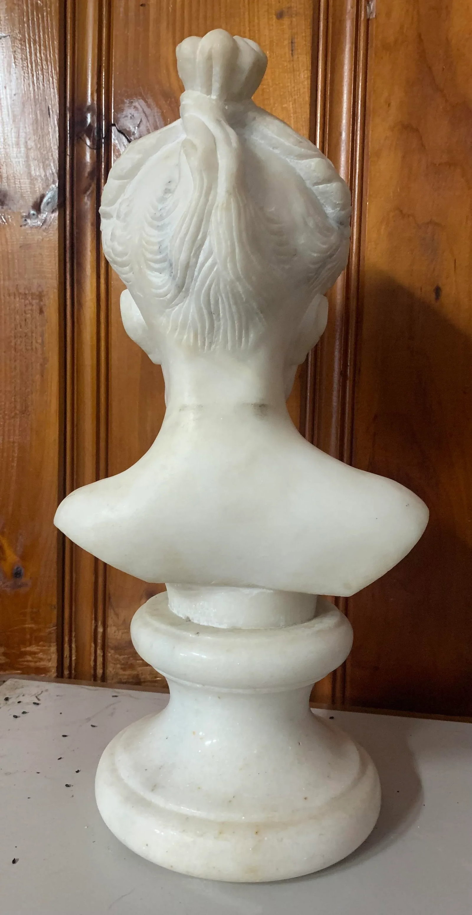 Antique Carved Marble Bust of a Young Girl - 7
