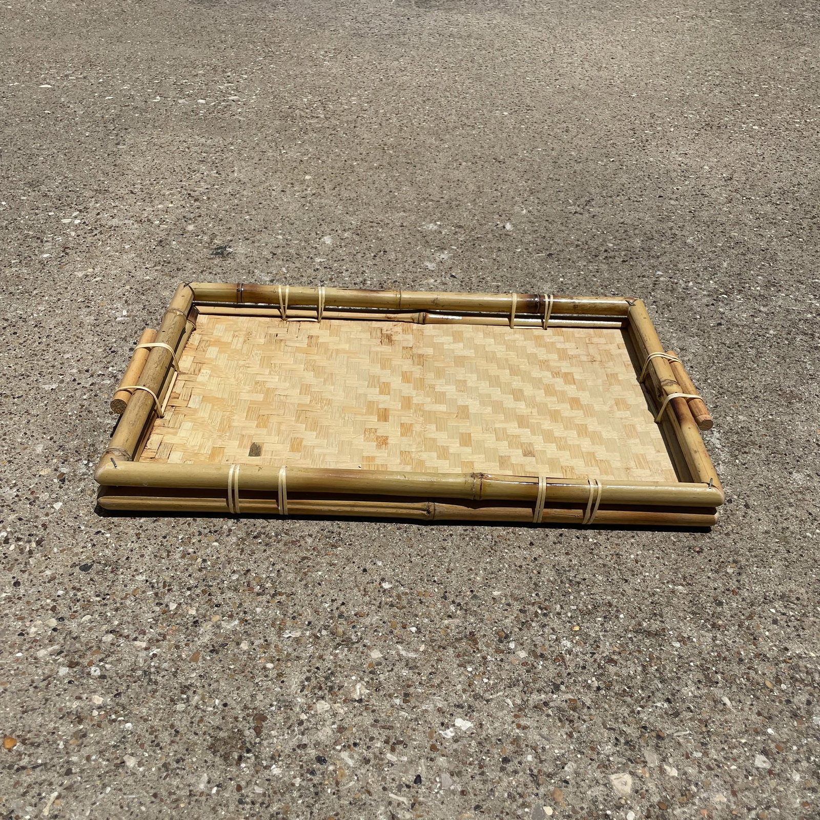 Bamboo Serving Tray With Handles - 2