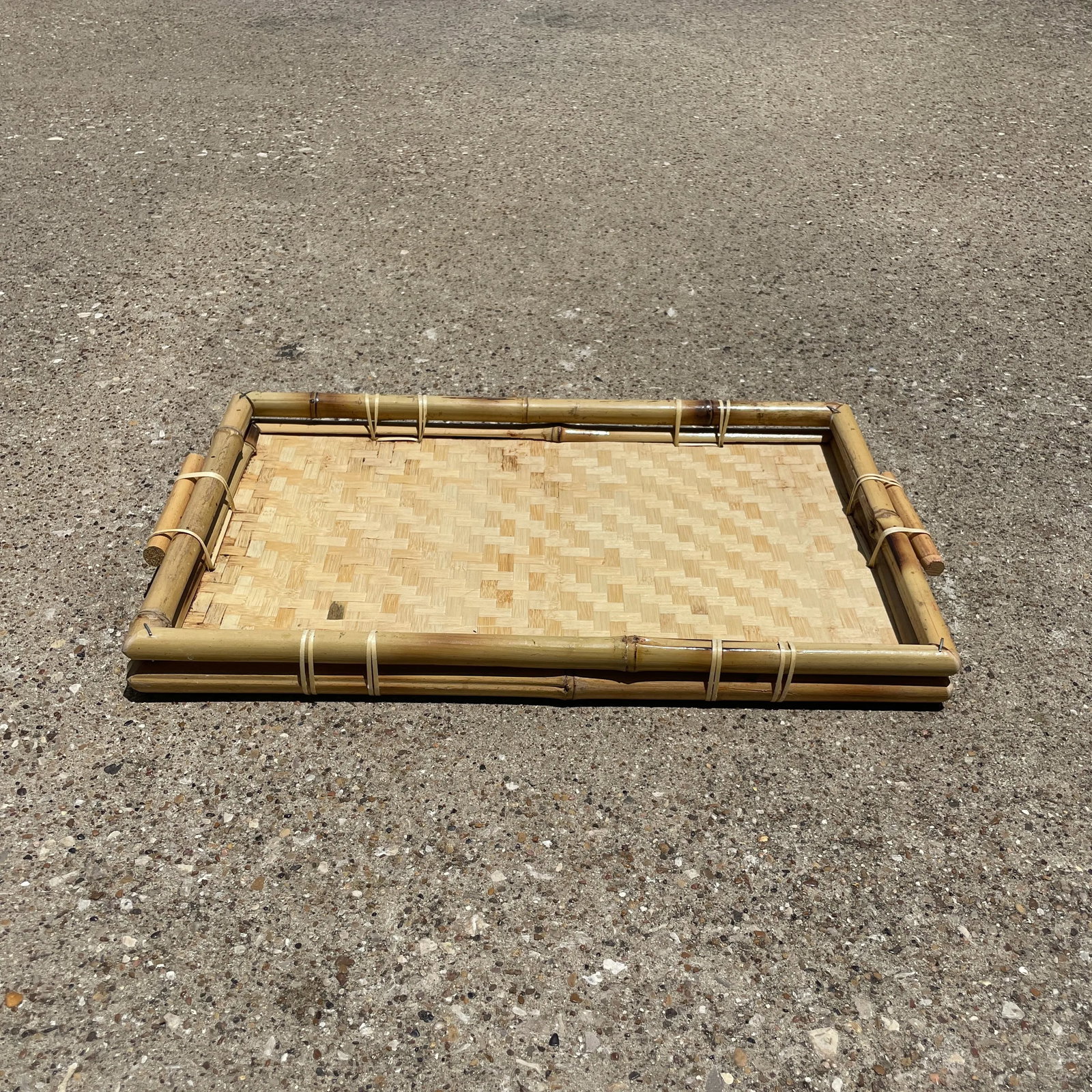 Bamboo Serving Tray With Handles - 6