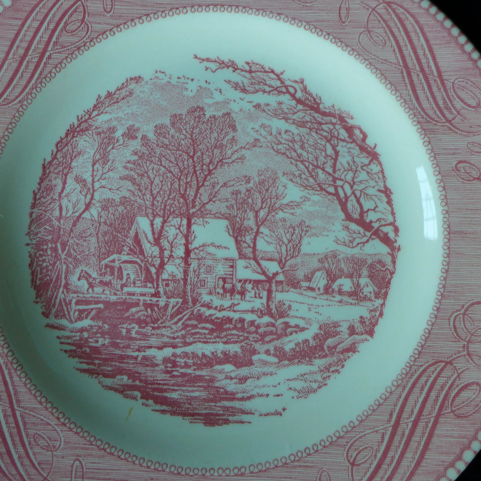 Pink & White Dinner Plates "Royal Ironstone" - Set of 4 - 5