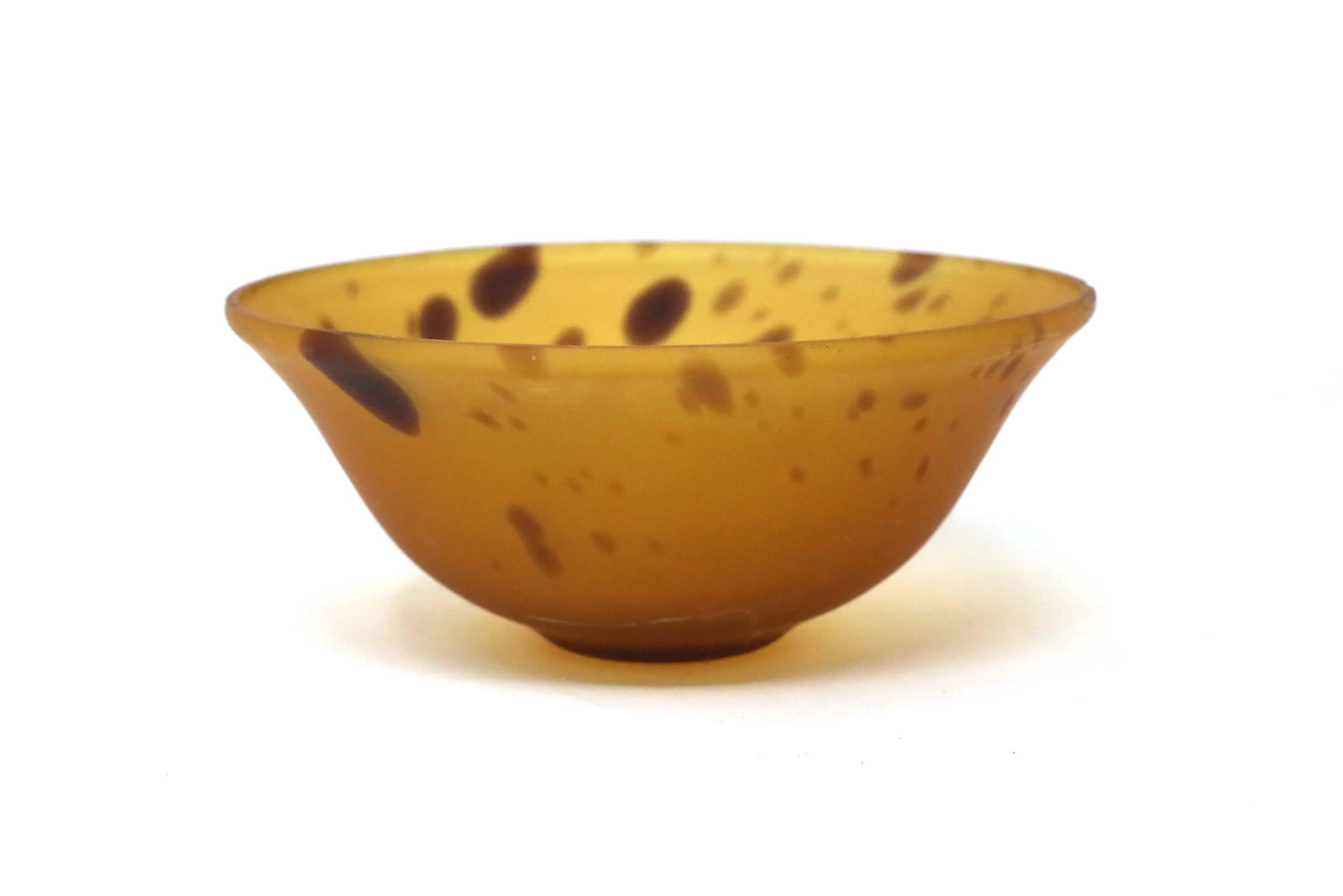 1990's Orange and Brown Matte Art Glass Bowl - 3
