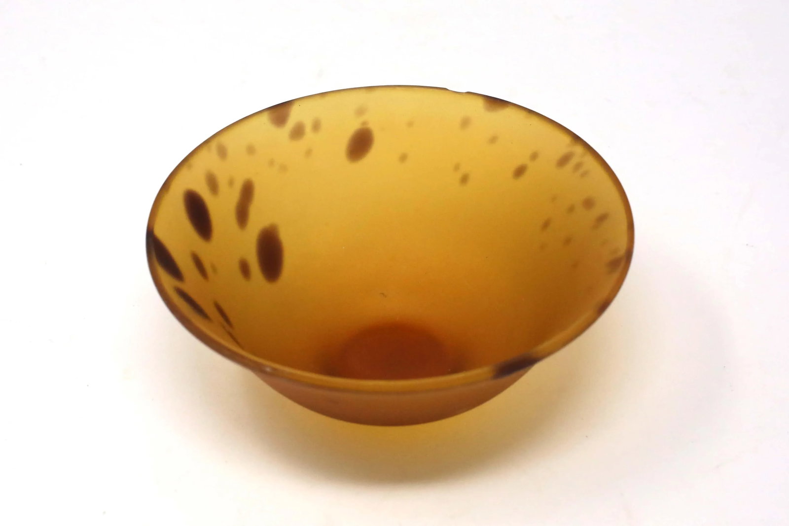 1990's Orange and Brown Matte Art Glass Bowl - 4