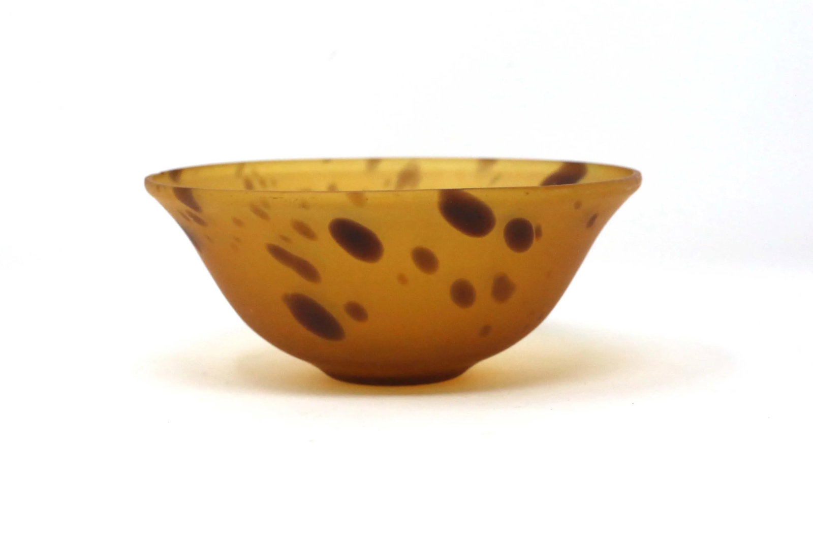 1990's Orange and Brown Matte Art Glass Bowl - 6