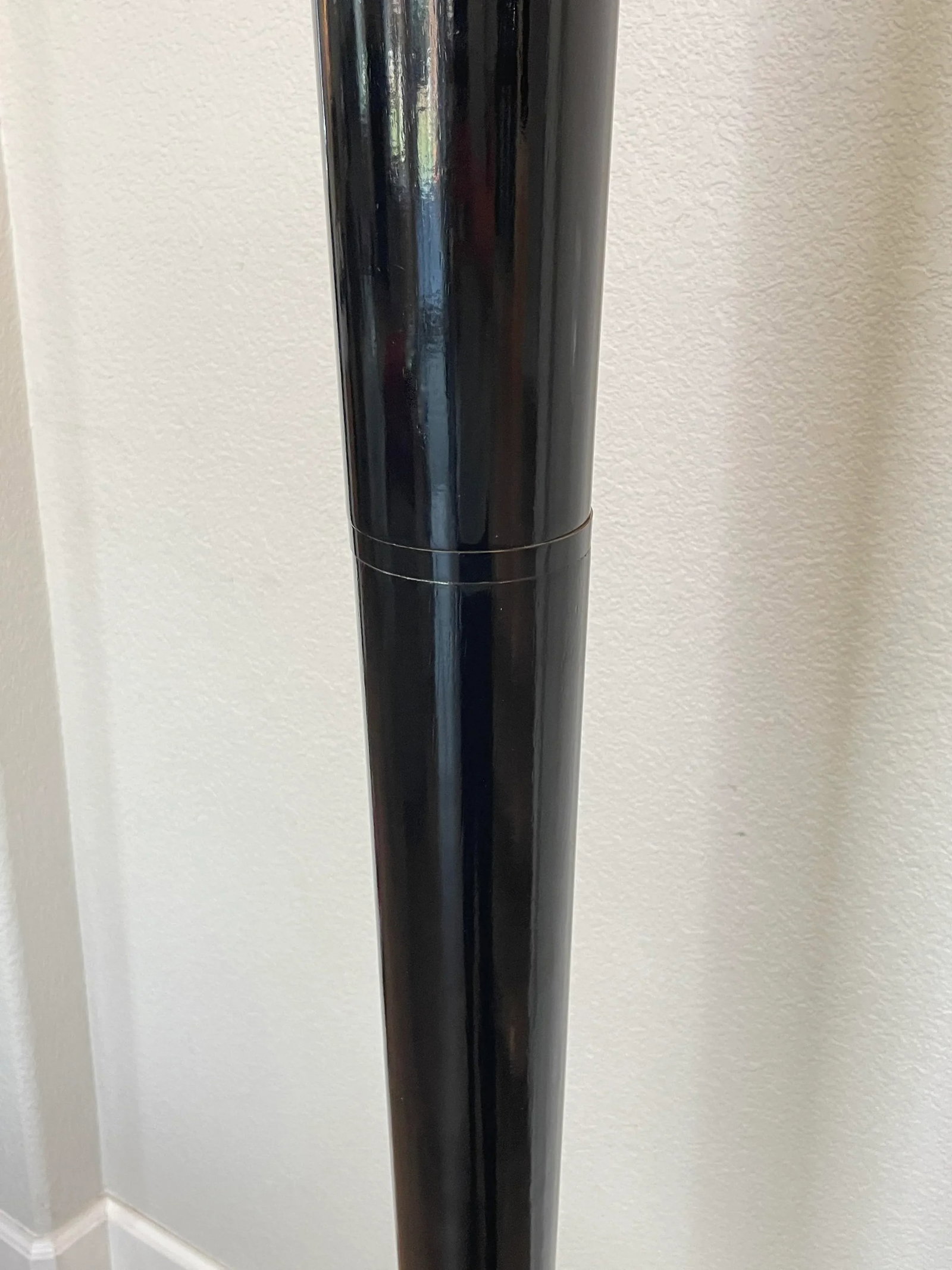 Art Deco Revival Torchiere Floor Lamp in Black Enamel & Lacquered Brass - 8