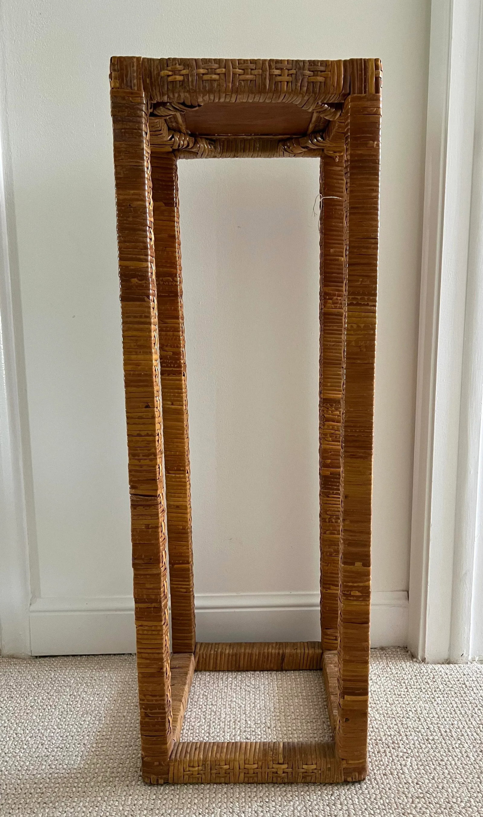 Tall Woven Rattan Bamboo Plant Stand Table - 3
