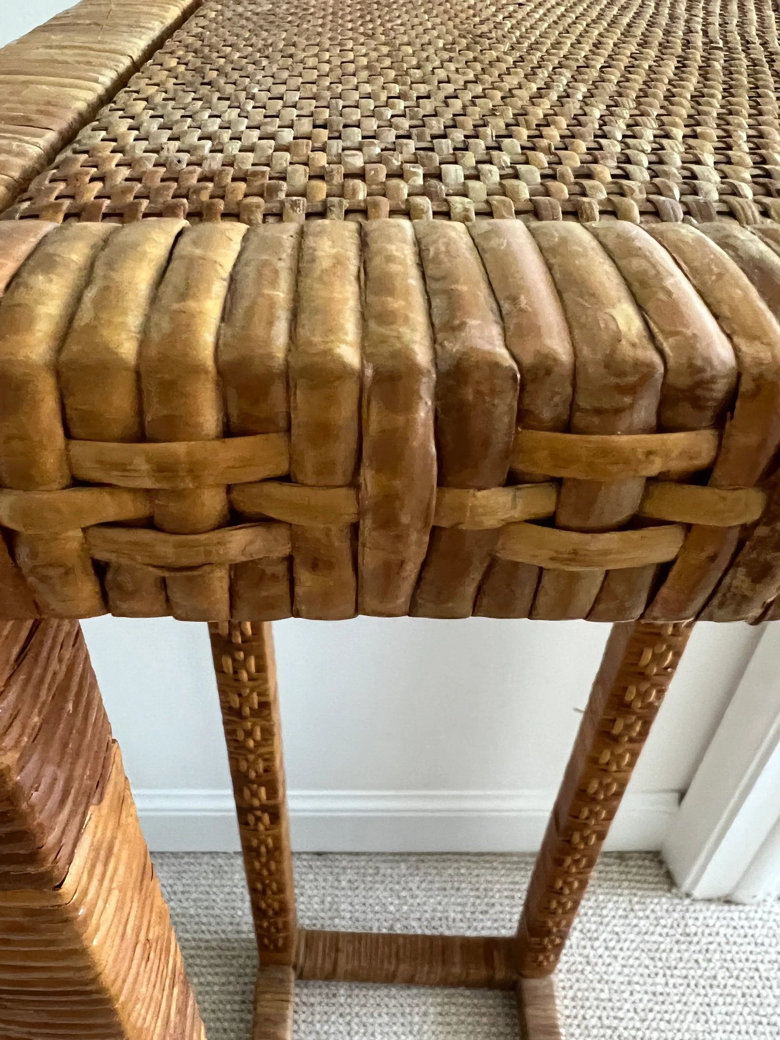 Tall Woven Rattan Bamboo Plant Stand Table - 6