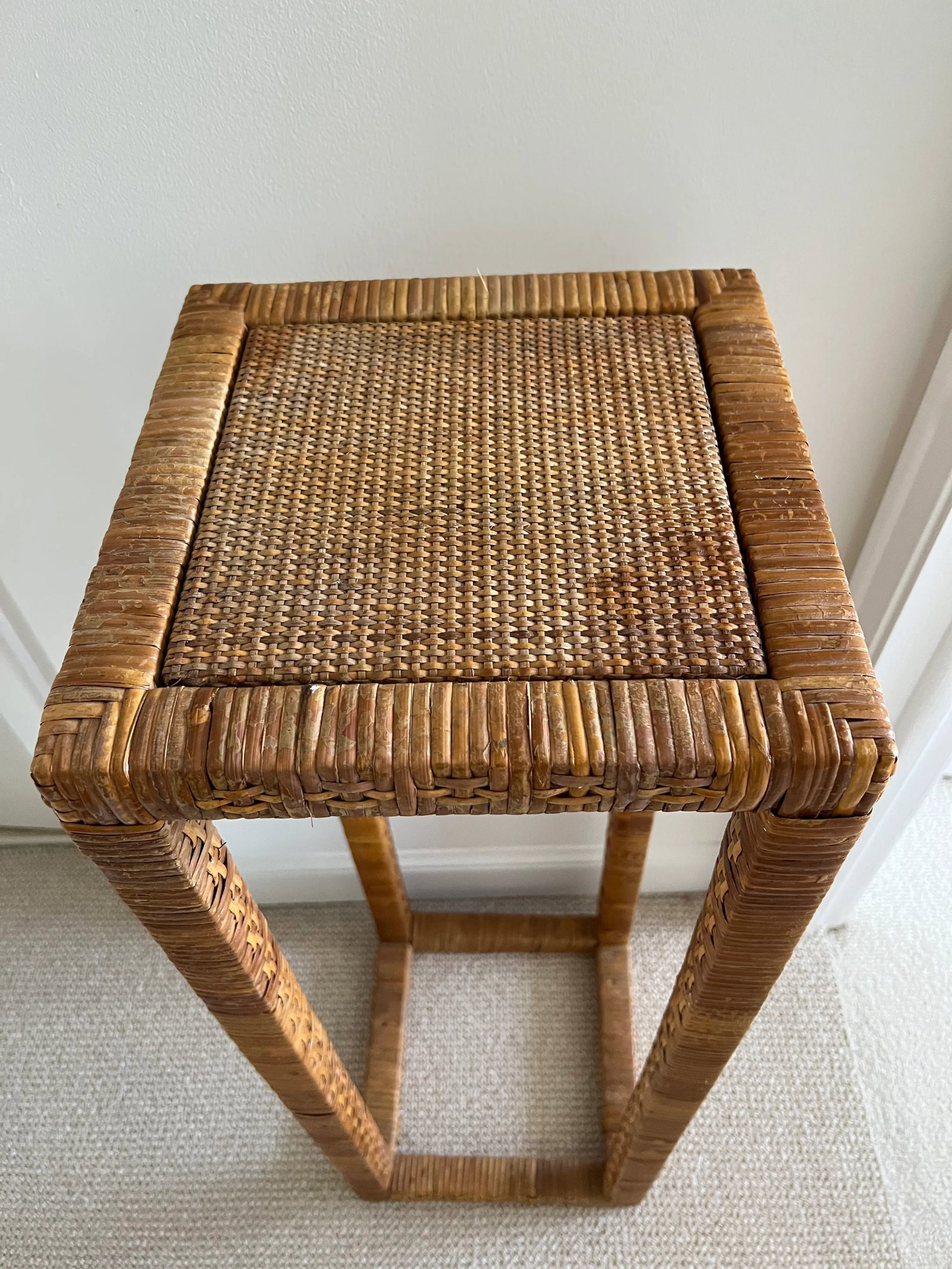Tall Woven Rattan Bamboo Plant Stand Table - 8