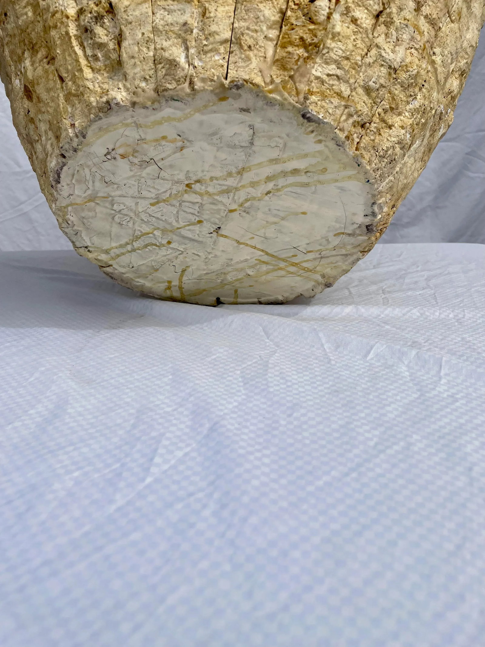 Raw Tessellated Fossil Stone Floor Vase - 8