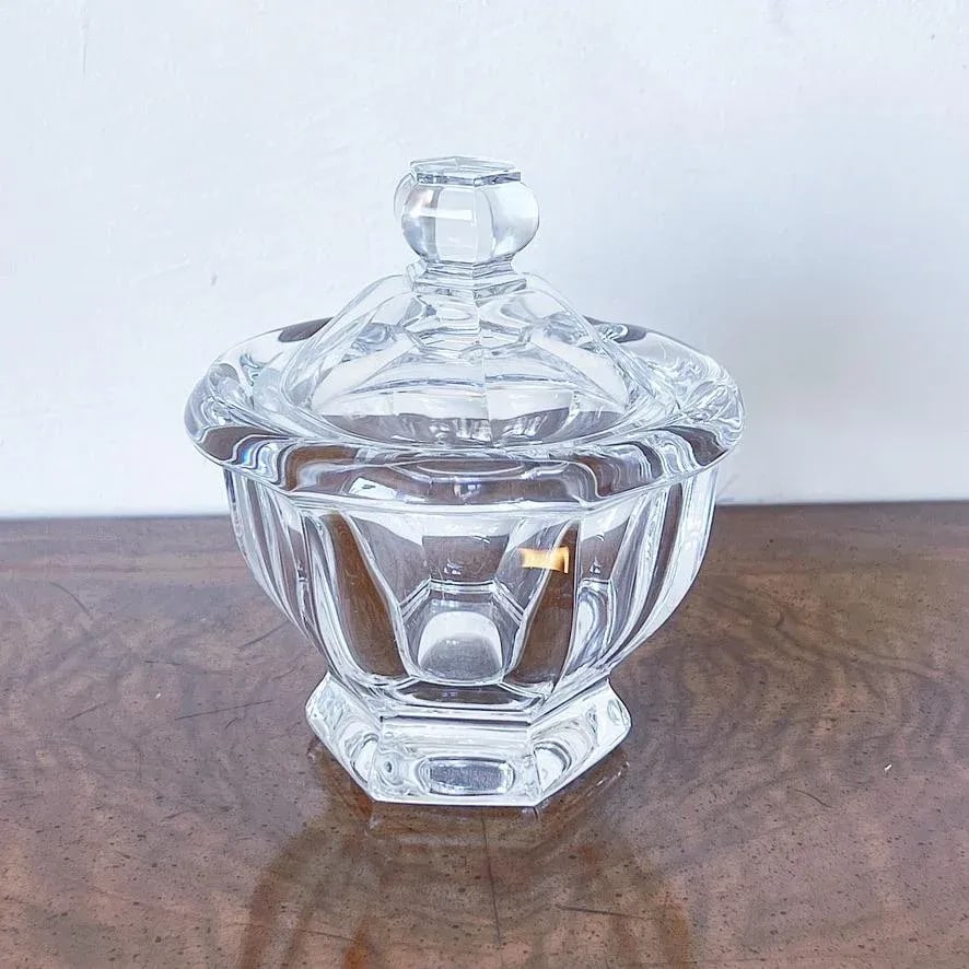 Vintage Baccarat Crystal Lidded Candy Dish Jar in Hexagonal Shape - 2