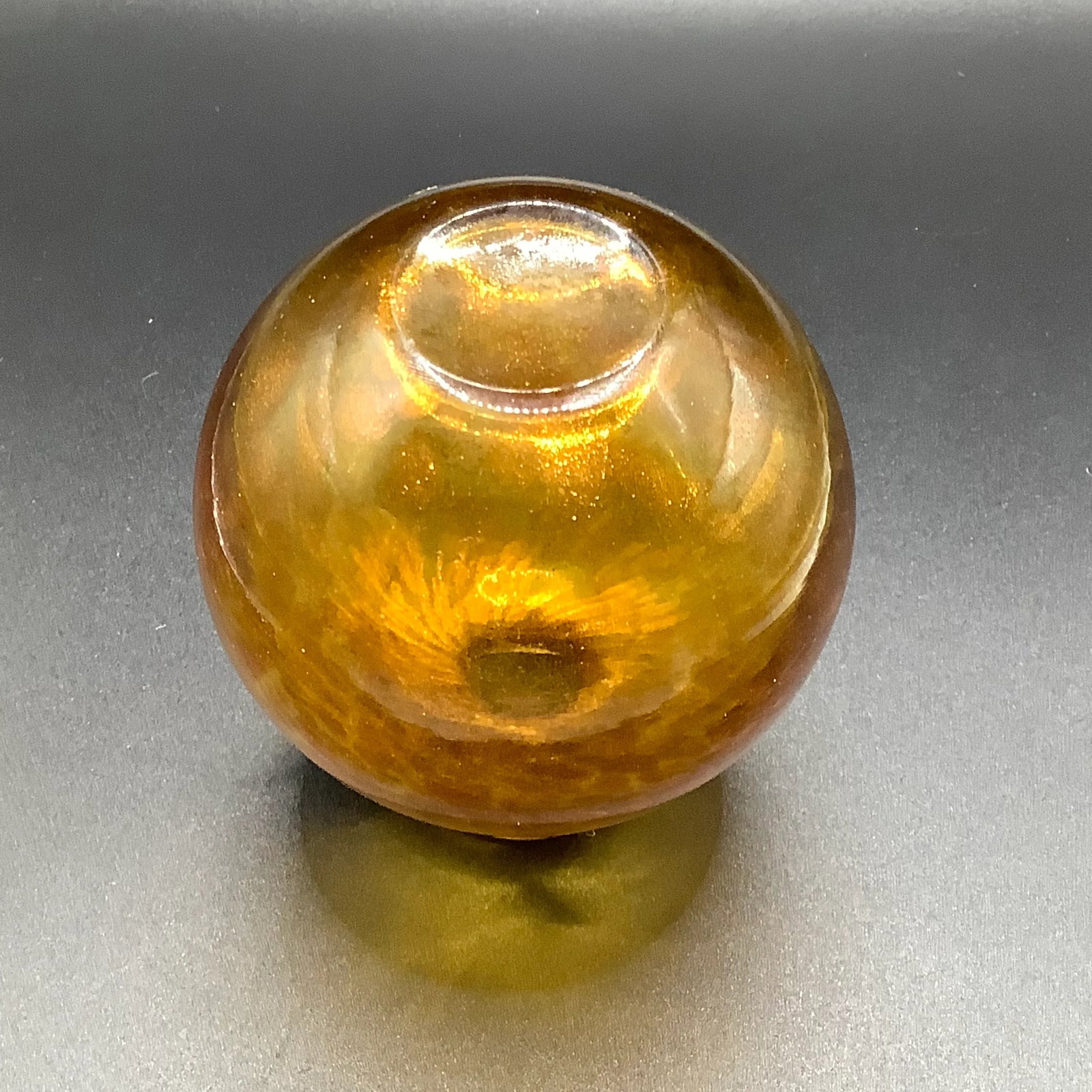 Late 20th Century Jay Strongwater Amber Glass Bud Vase With Enamel Bee - 2