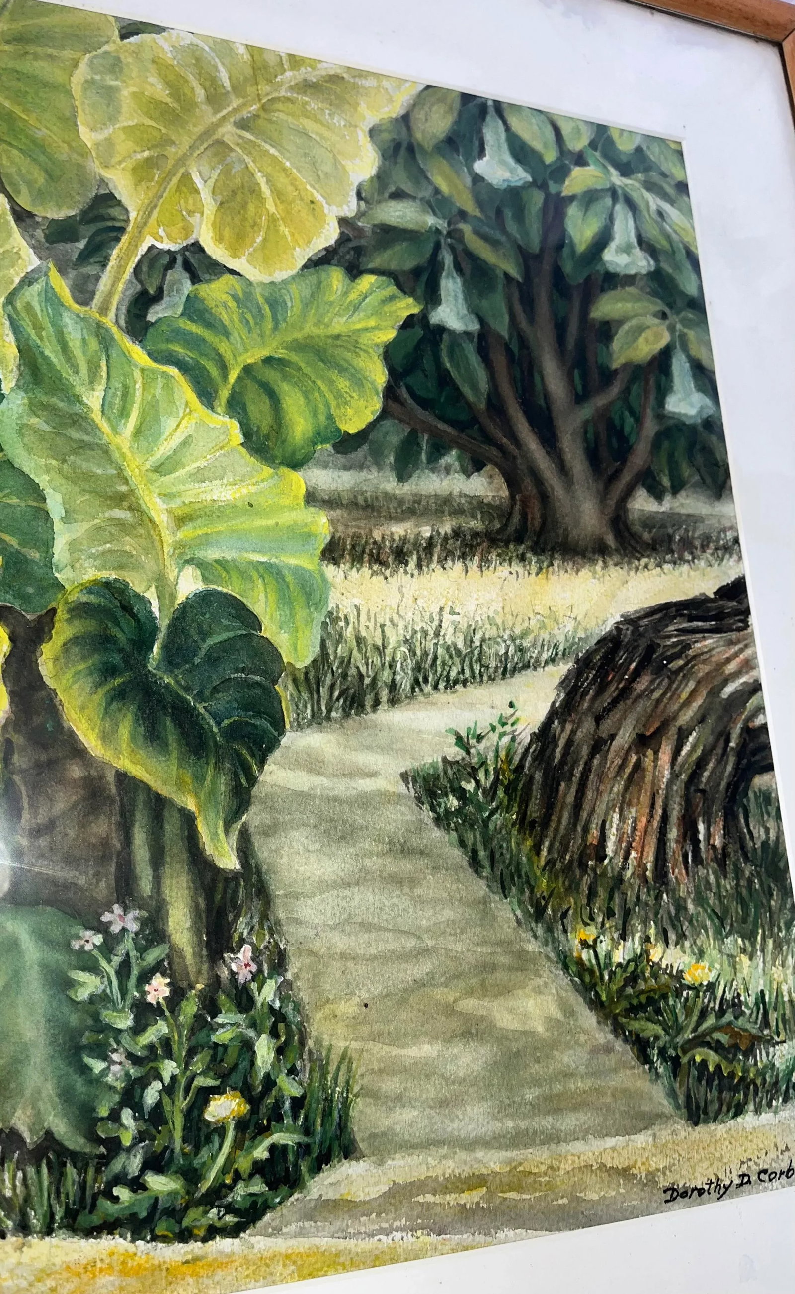 1991 "Olin's Path" Dorothy Dickensen Corbit Watercolor Painting, Framed - 7