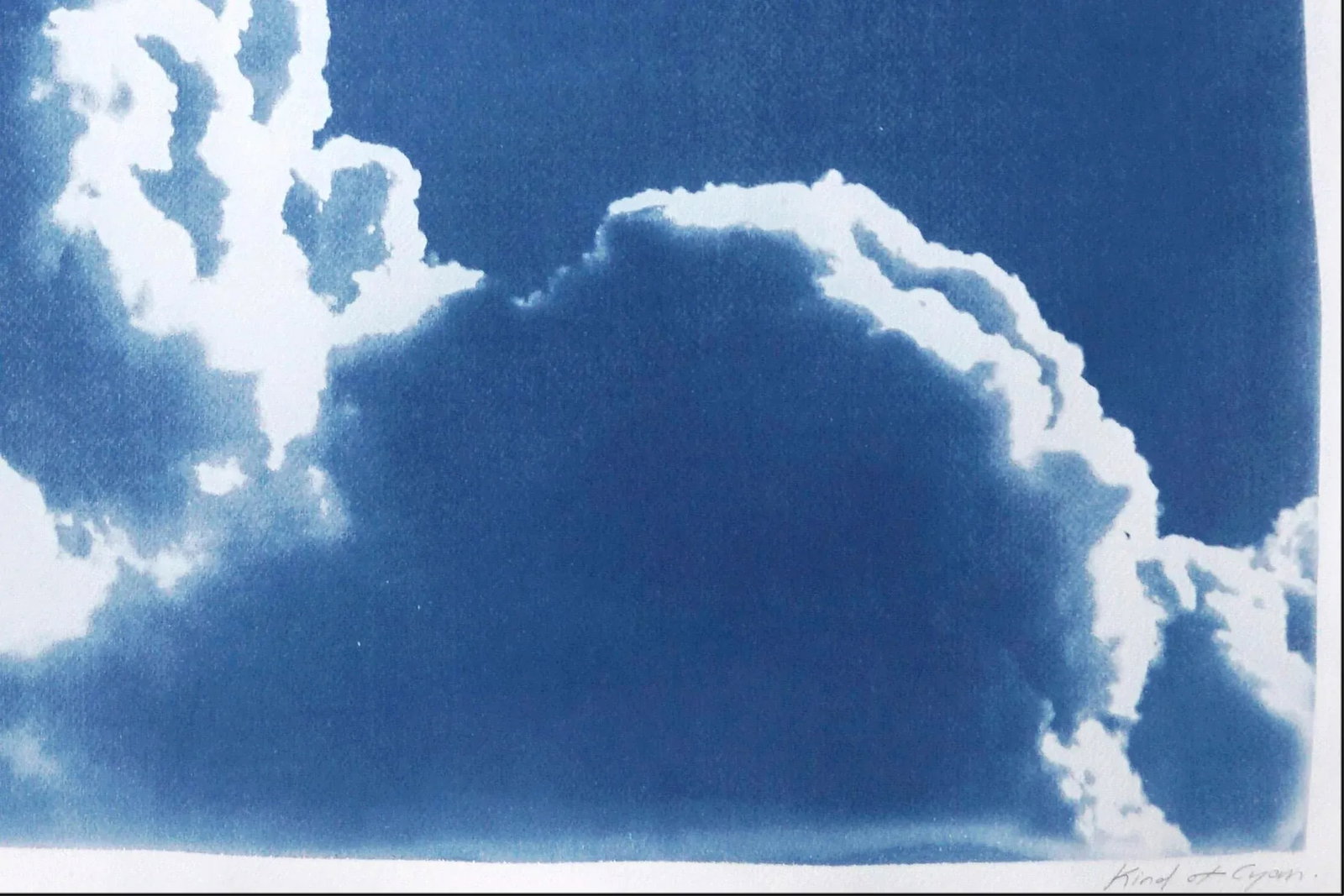 "Floating Clouds Diptych" Contemporary Handmade Cyanotype Print by Kind of Cyan - Set of 2 - 3