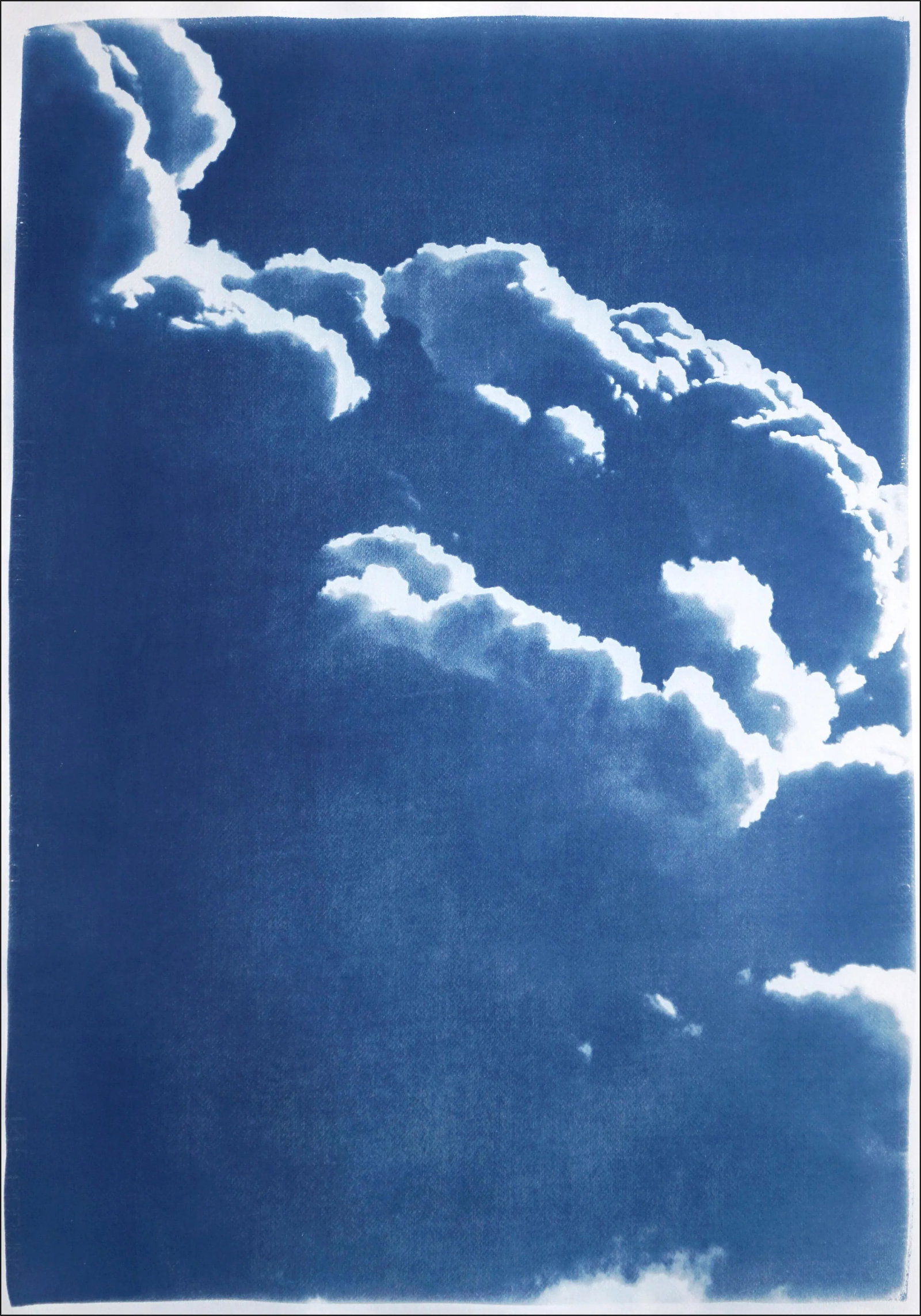 "Floating Clouds Diptych" Contemporary Handmade Cyanotype Print by Kind of Cyan - Set of 2 - 7