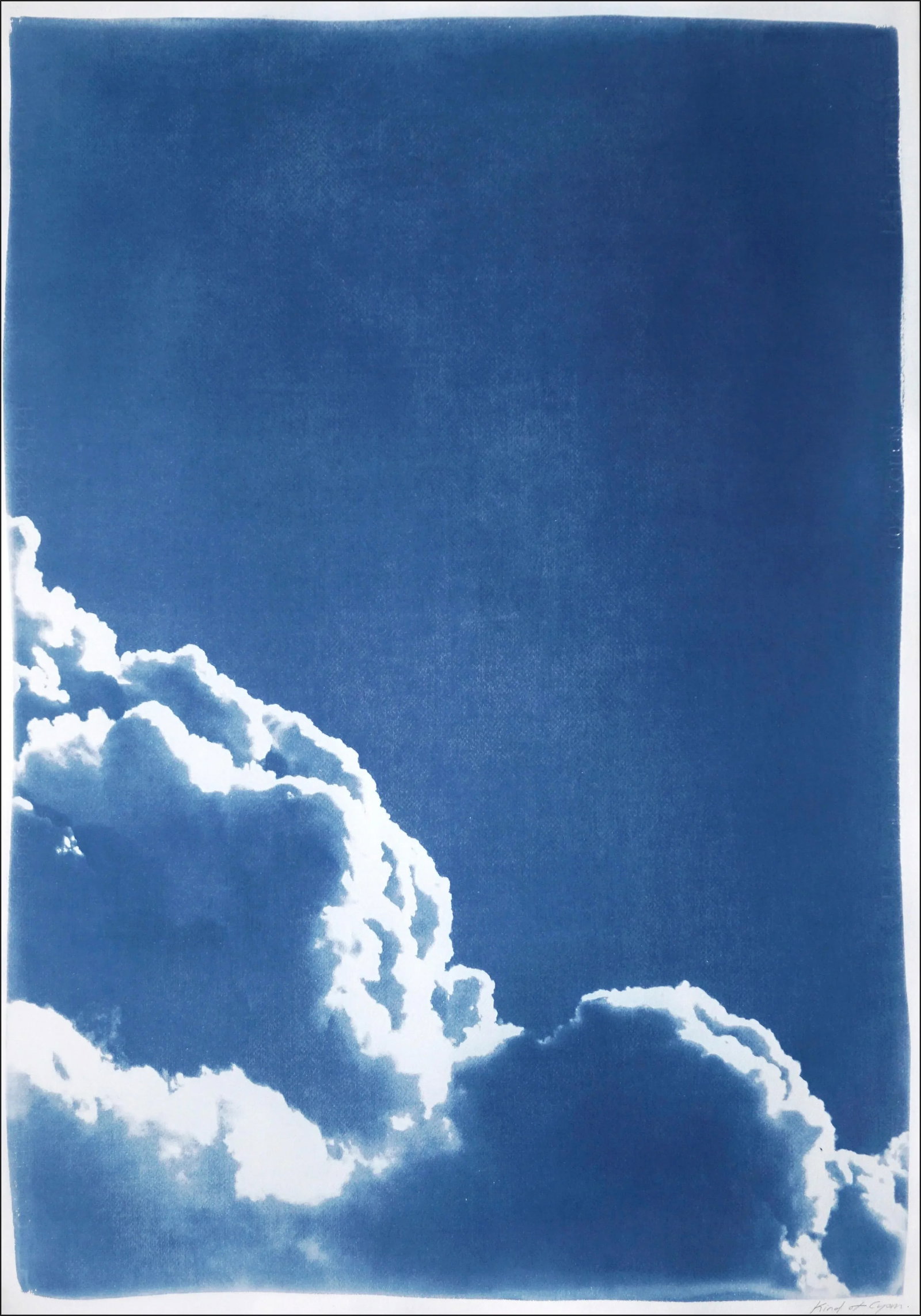 "Floating Clouds Diptych" Contemporary Handmade Cyanotype Print by Kind of Cyan - Set of 2 - 8