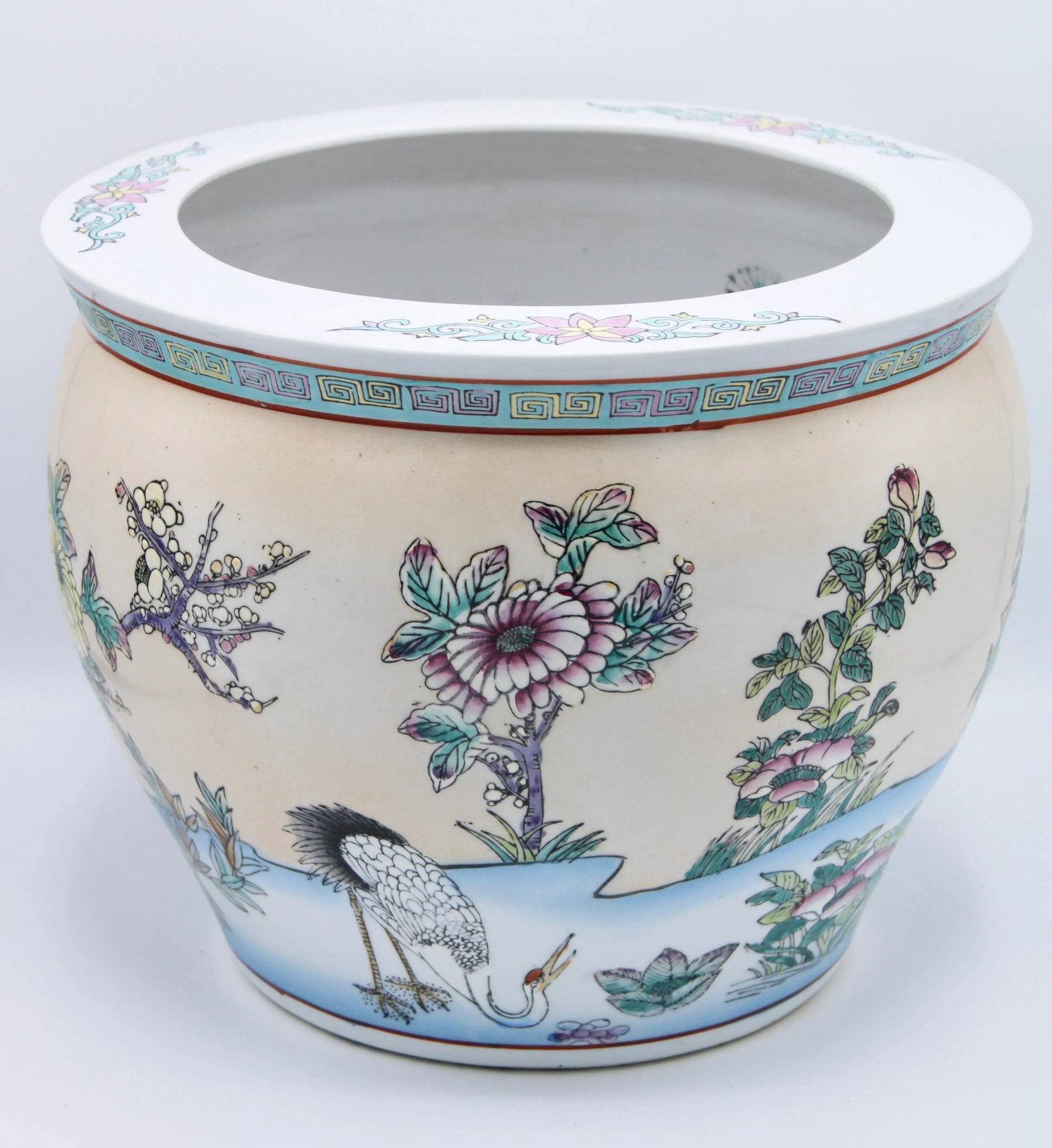 Mid 20th Century Asian Ceramic Fish Bowl Planter - 5