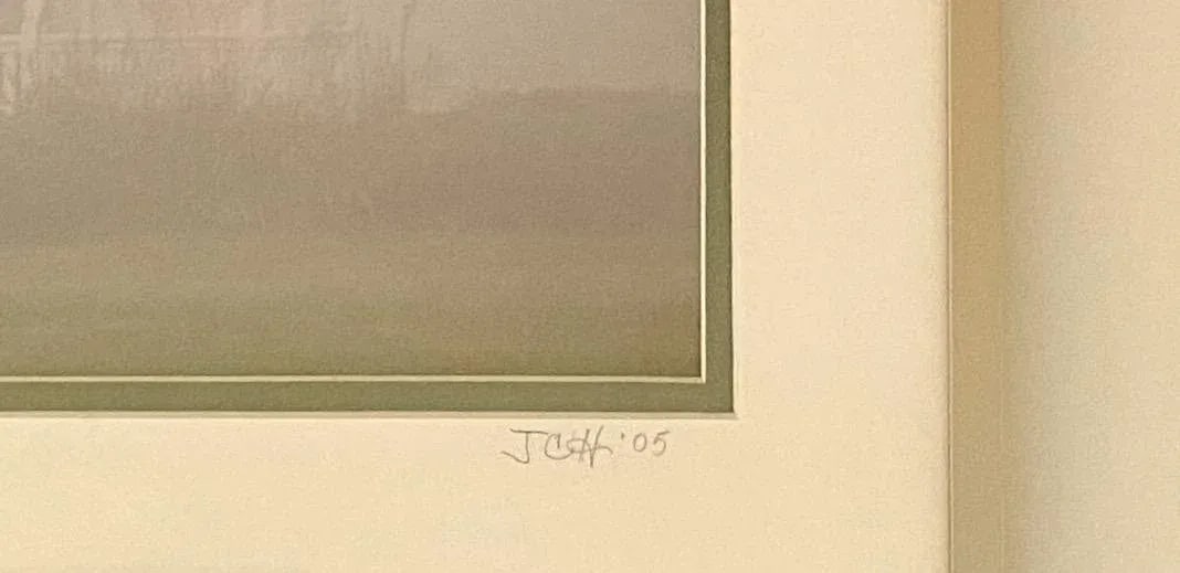 2000s "Number One, 1950 (Lavender Mist)" Impressionist Style Landscape Print by JCH, Framed - 6