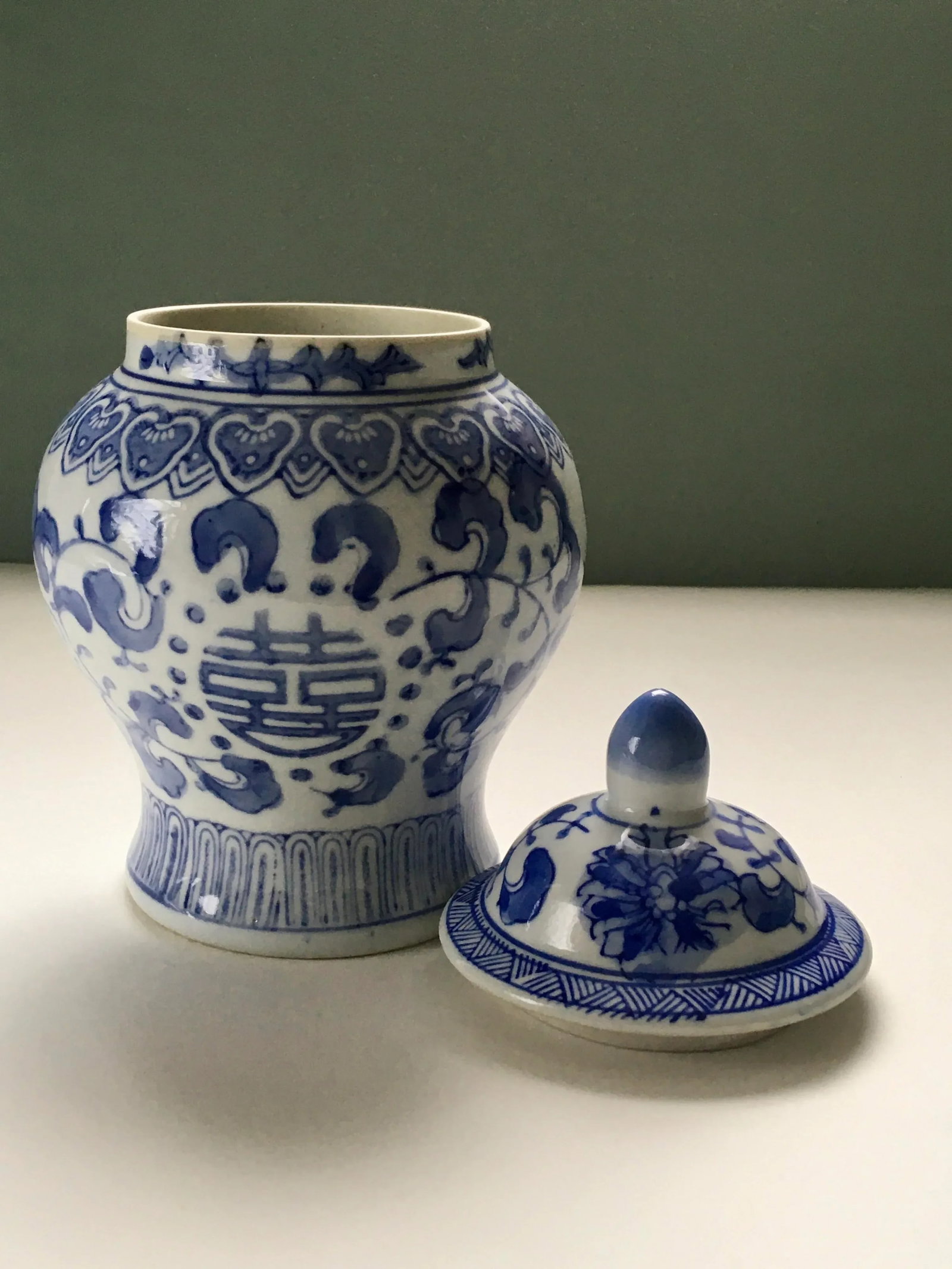 Vintage Blue & White Canton Collection Ginger Jar - 10