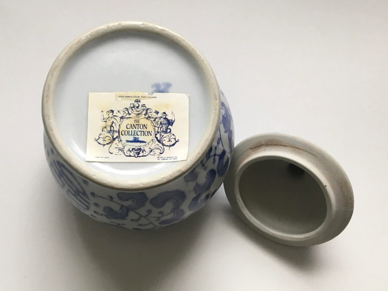 Vintage Blue & White Canton Collection Ginger Jar - 12
