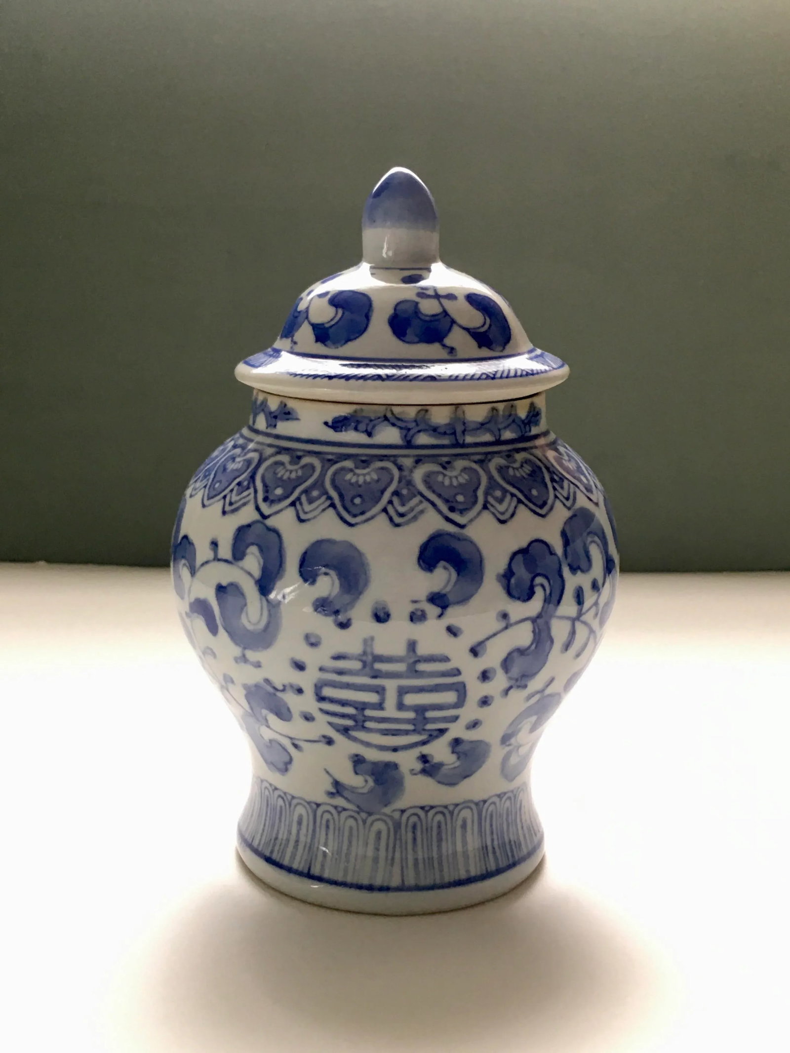 Vintage Blue & White Canton Collection Ginger Jar - 4