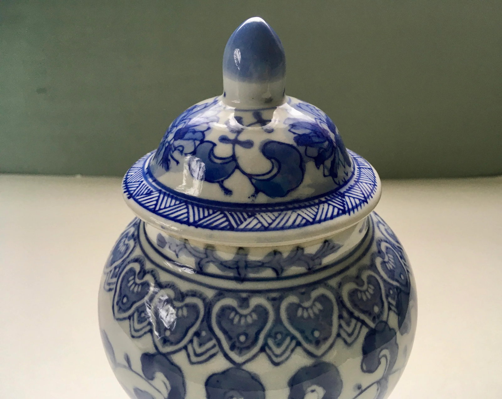Vintage Blue & White Canton Collection Ginger Jar - 7